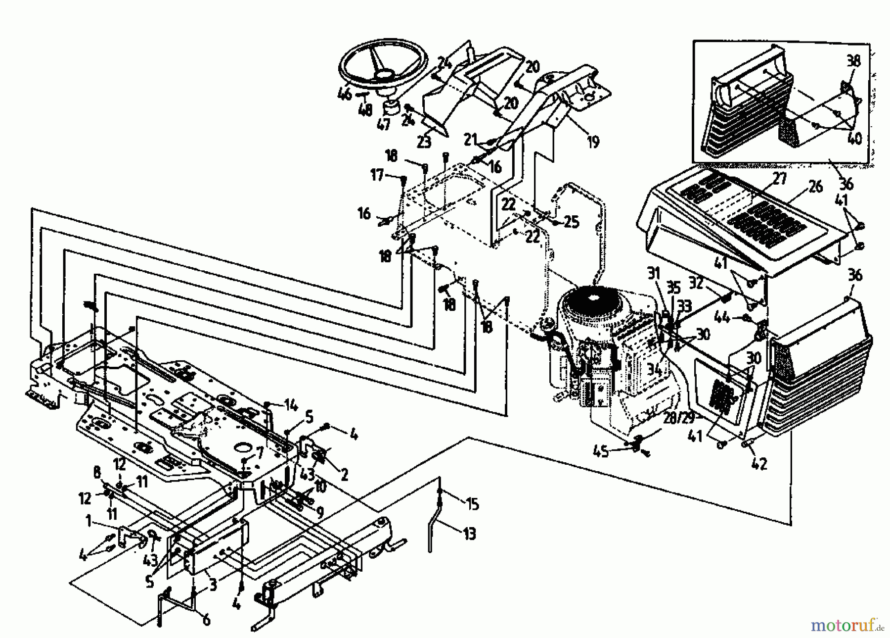 Gutbrod Rasentraktoren RSB 110-16 H 00097.02  (1994) Armaturenbrett, Motorhaube, Sitzwanne