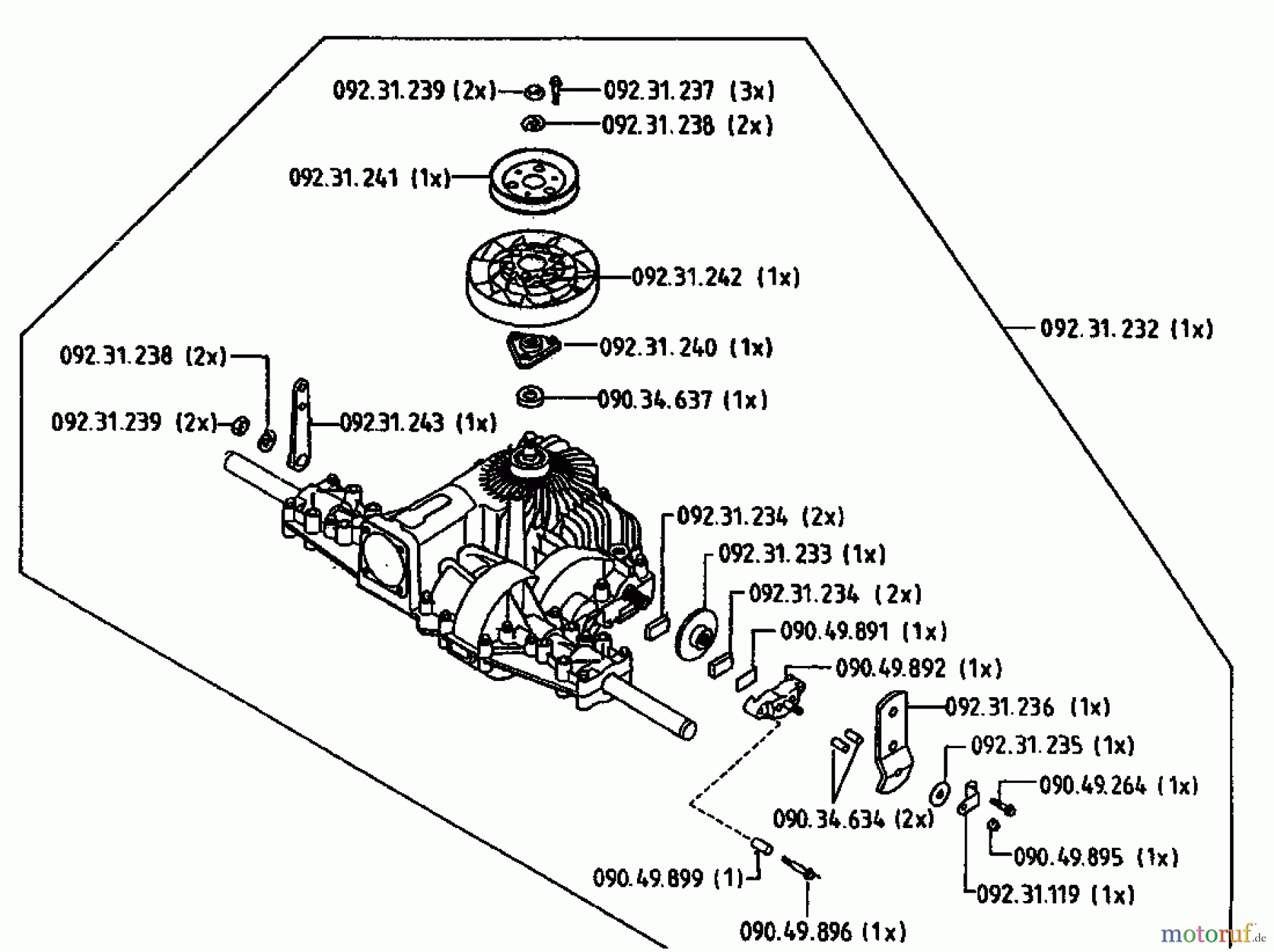  Gutbrod Rasentraktoren RSB 110-16 H 00097.02  (1994) Getriebe
