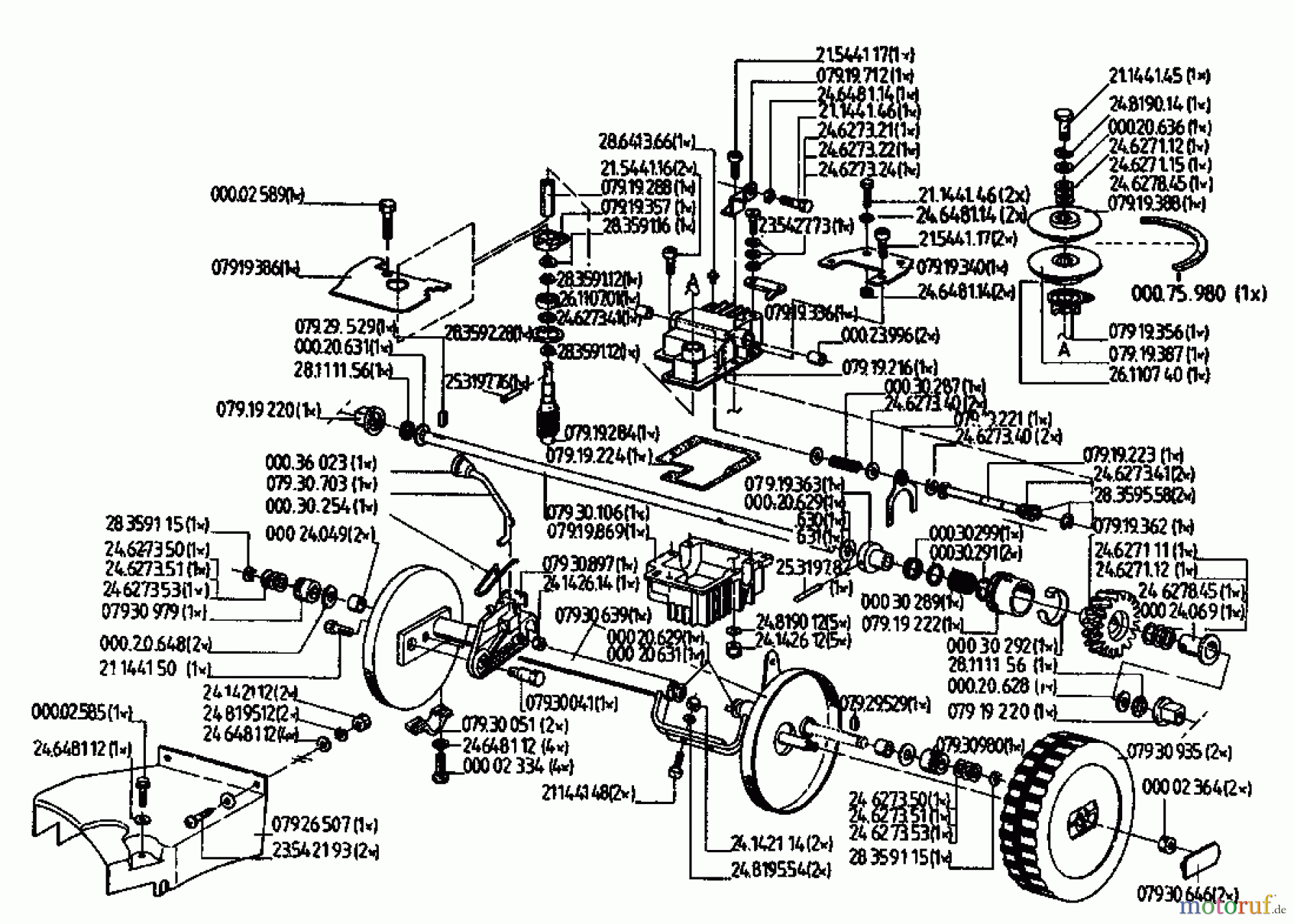  Gutbrod Motormäher mit Antrieb MH 454 RVS 04024.03  (1994) Getriebe, Räder