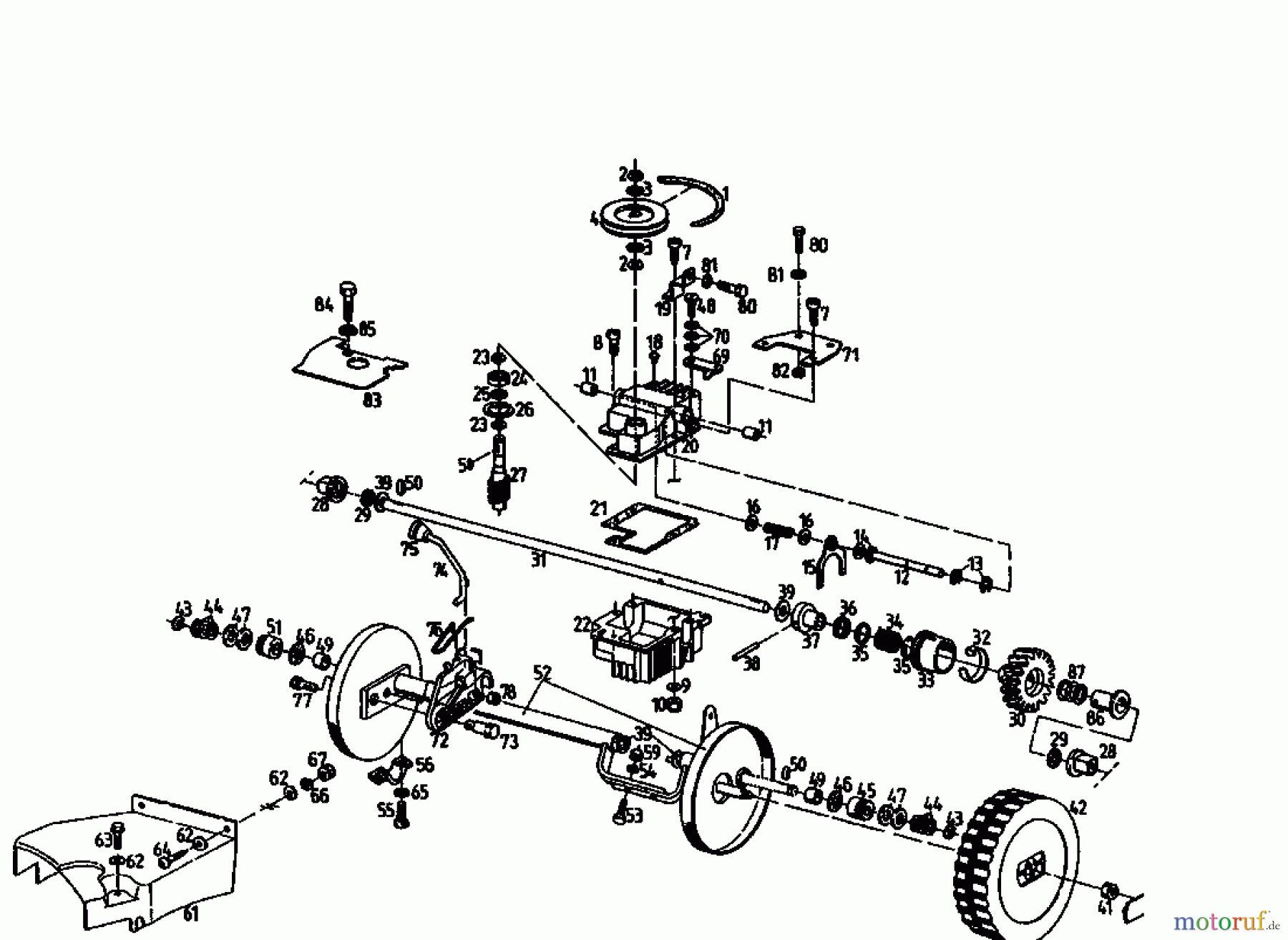  Gutbrod Motormäher mit Antrieb MH 454 REB 04006.08  (1994) Getriebe, Räder