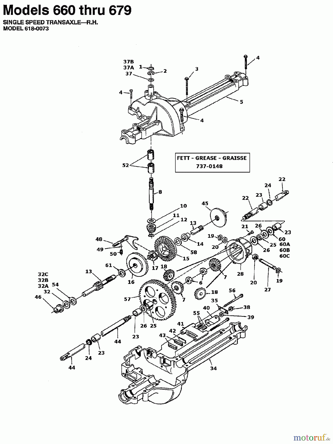  MTD Rasentraktoren 11/30 133C679C600  (1993) Getriebe