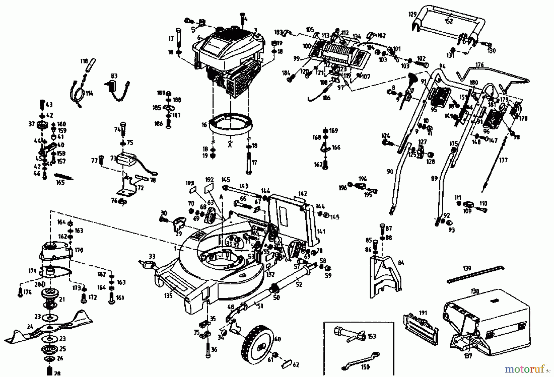  Gutbrod Motormäher mit Antrieb MH 454 RB 04024.02  (1995) Grundgerät