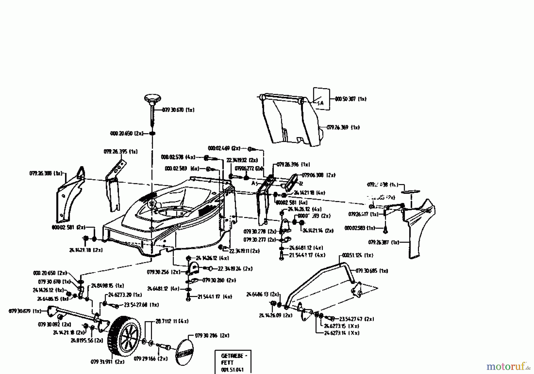  Gutbrod Motormäher mit Antrieb HB 48 RL 02815.04  (1995) Grundgerät