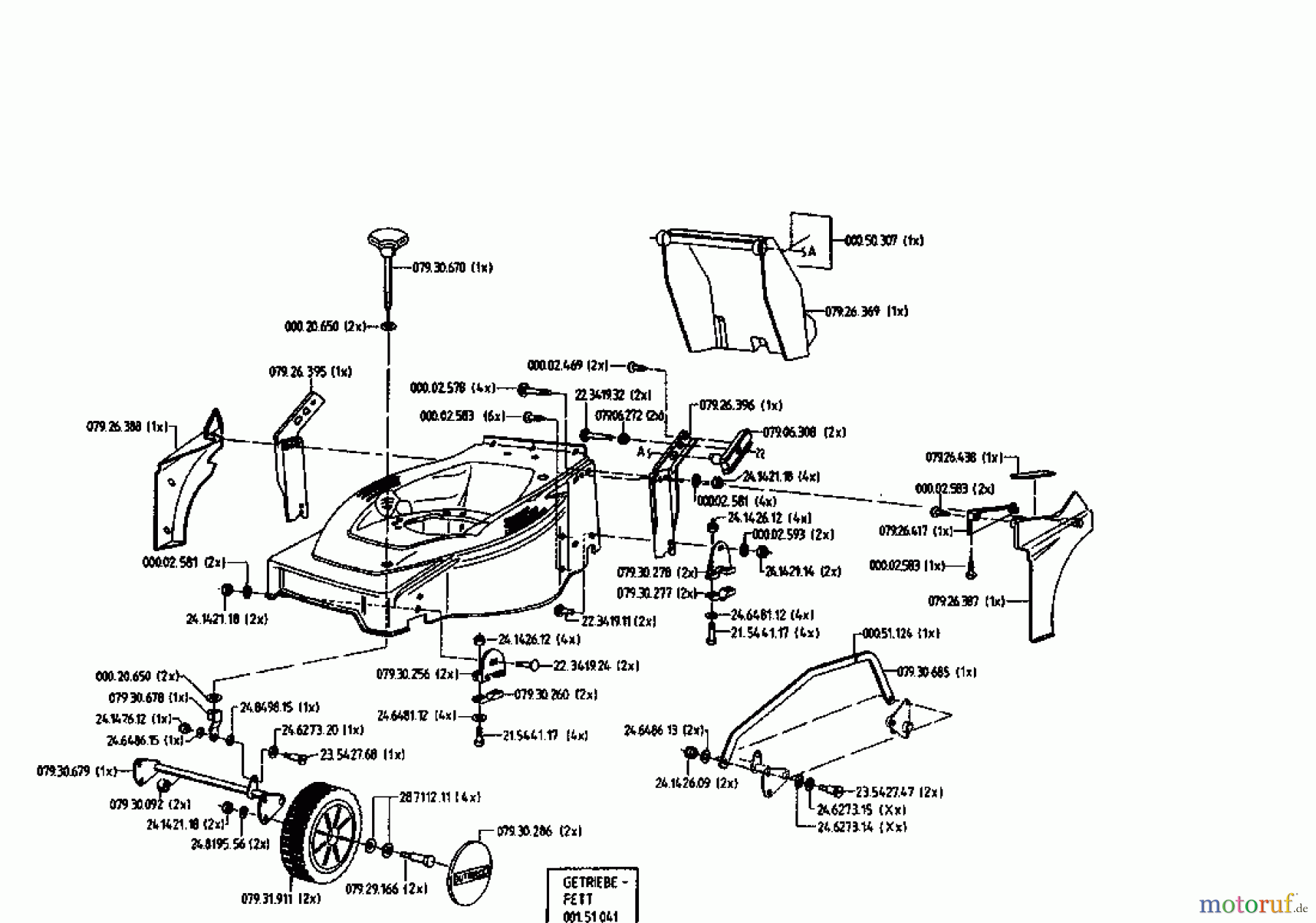  Gutbrod Motormäher mit Antrieb HB 48 REL 02815.05  (1995) Grundgerät