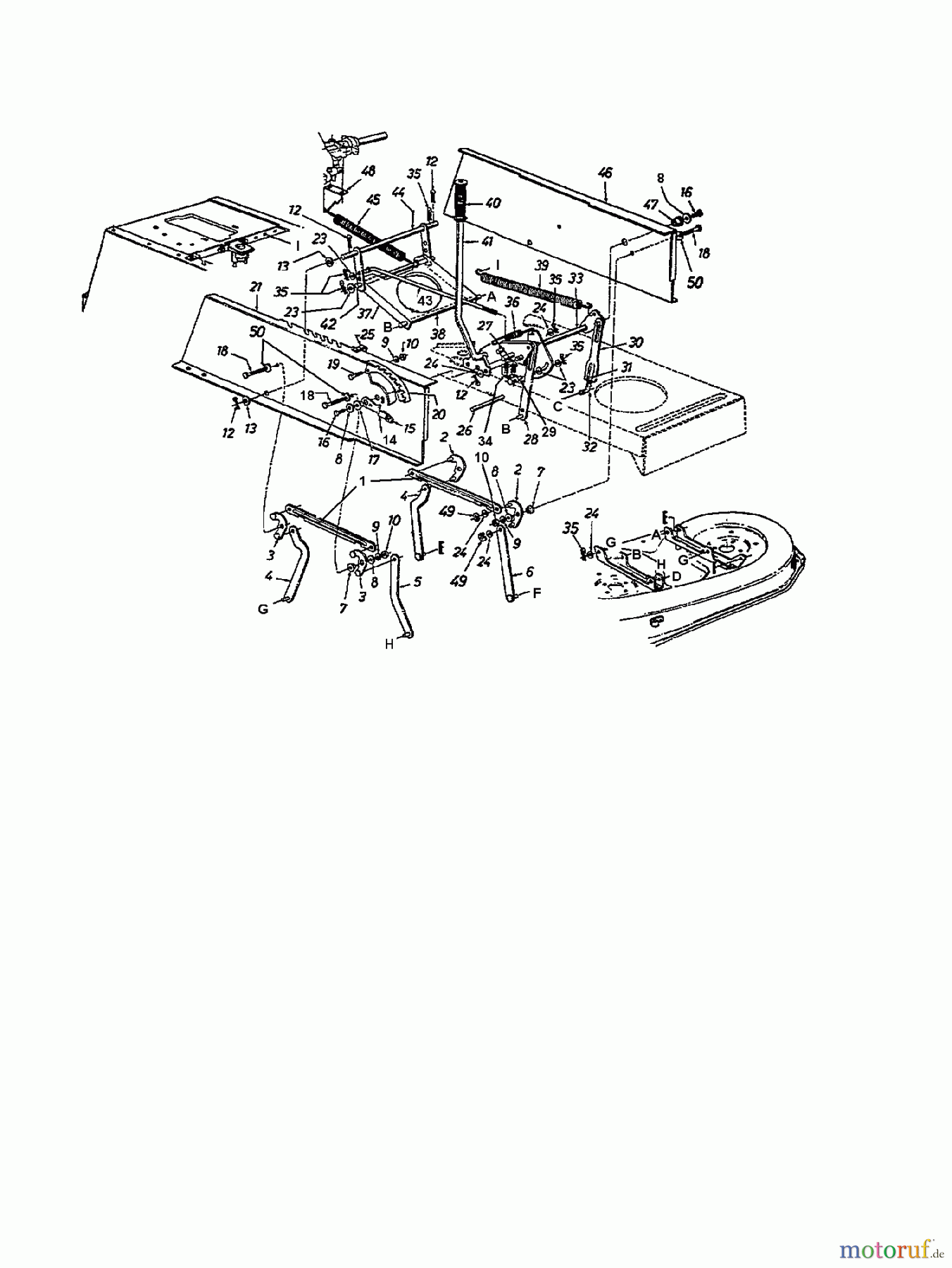  Columbia Rasentraktoren N 671 C 135N671C626  (1995) Mähwerksaushebung