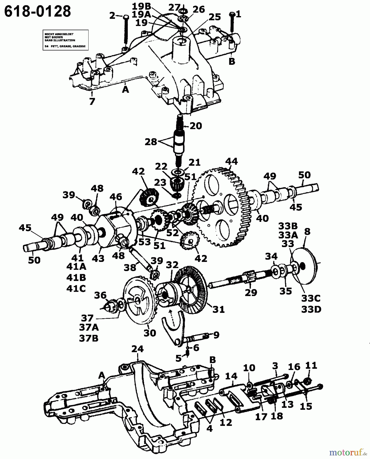  Columbia Rasentraktoren 160/102 135T761N626  (1995) Getriebe