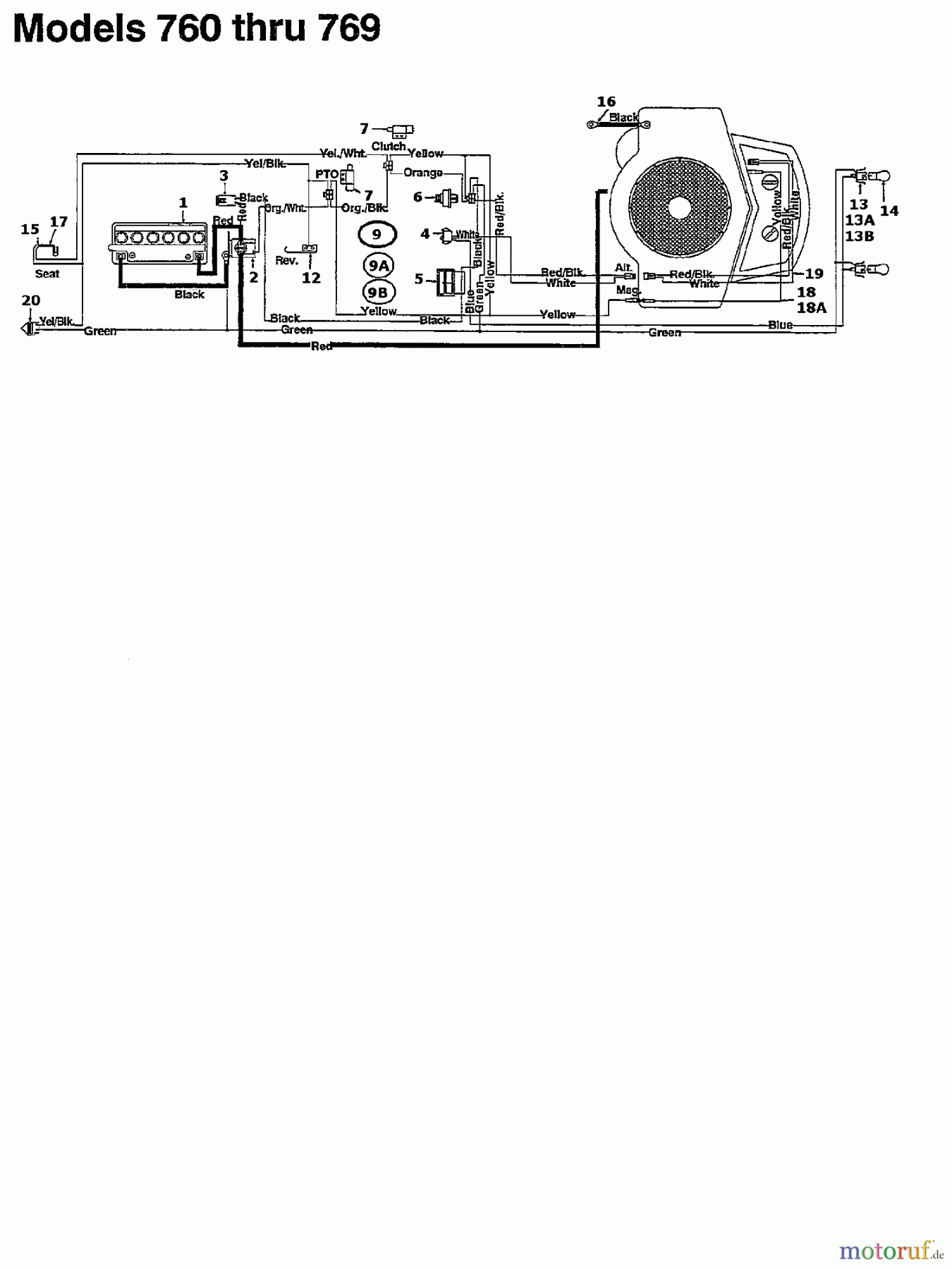  Brill Rasentraktoren 102/13 RTH 135N767N629  (1995) Schaltplan