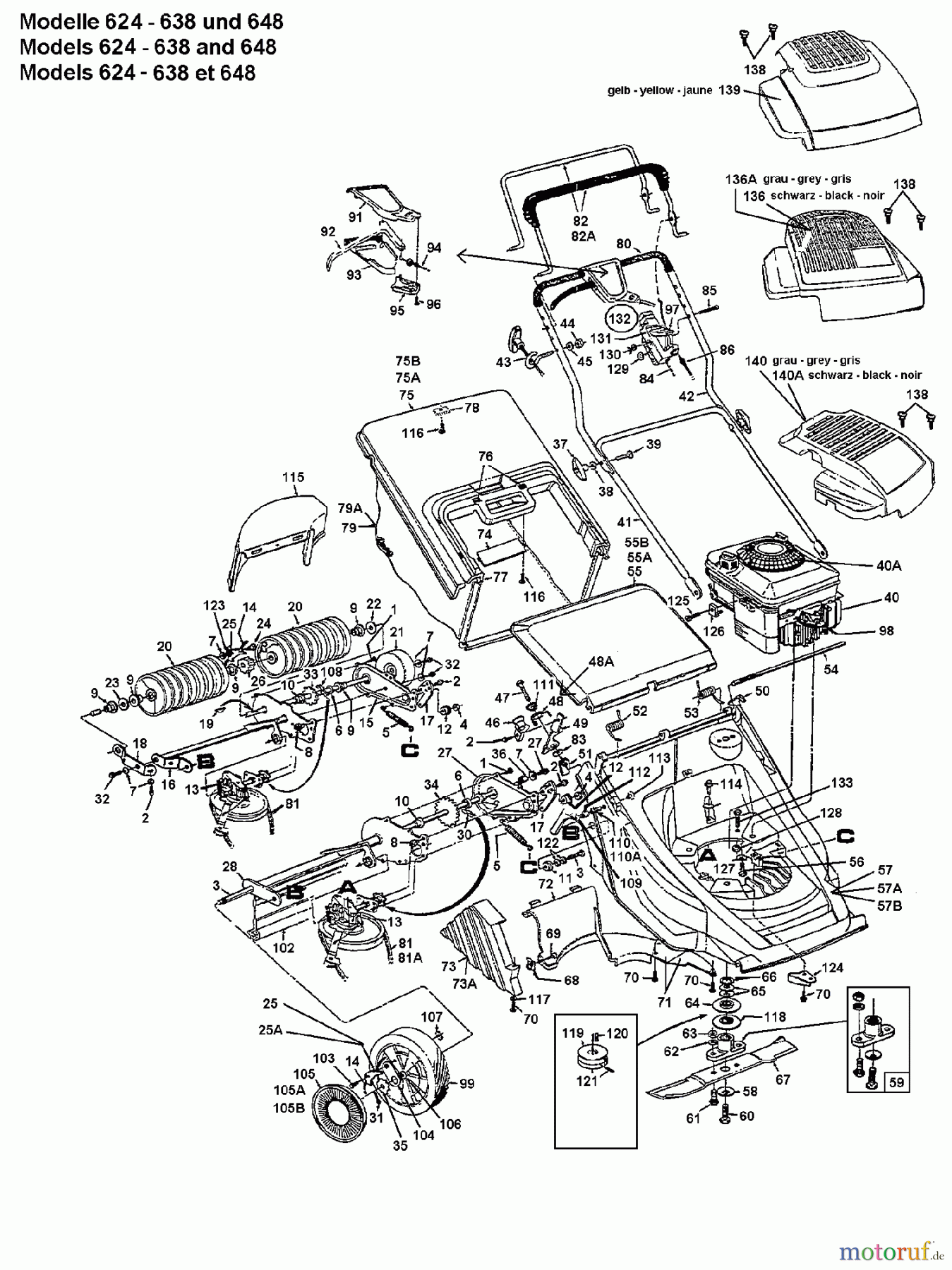  Gutbrod Motormäher mit Antrieb MH 464 RVE 6 126E648E604  (1996) Grundgerät