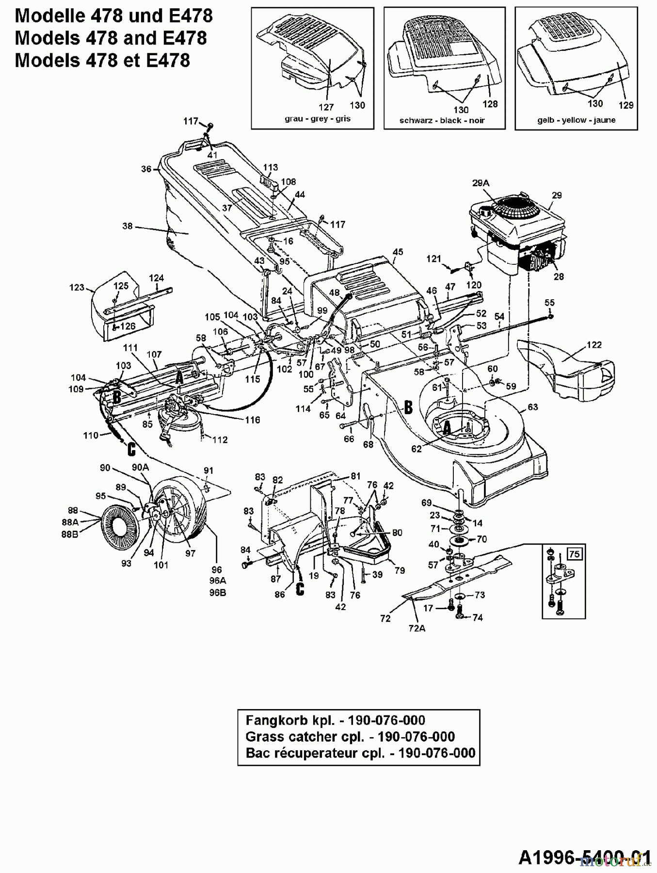  Gutbrod Motormäher mit Antrieb HB 53 RL 126-648L604  (1996) Grundgerät