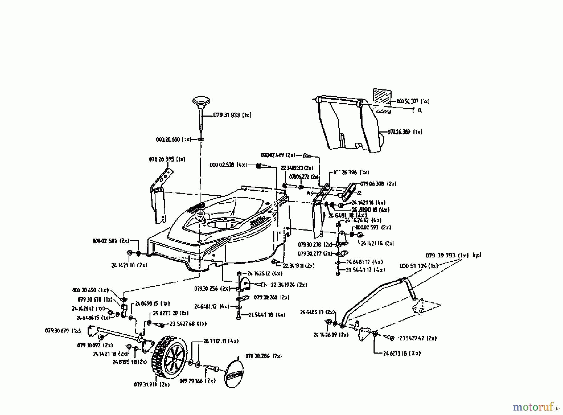  Gutbrod Motormäher mit Antrieb HB 48 R 02815.07  (1996) Grundgerät