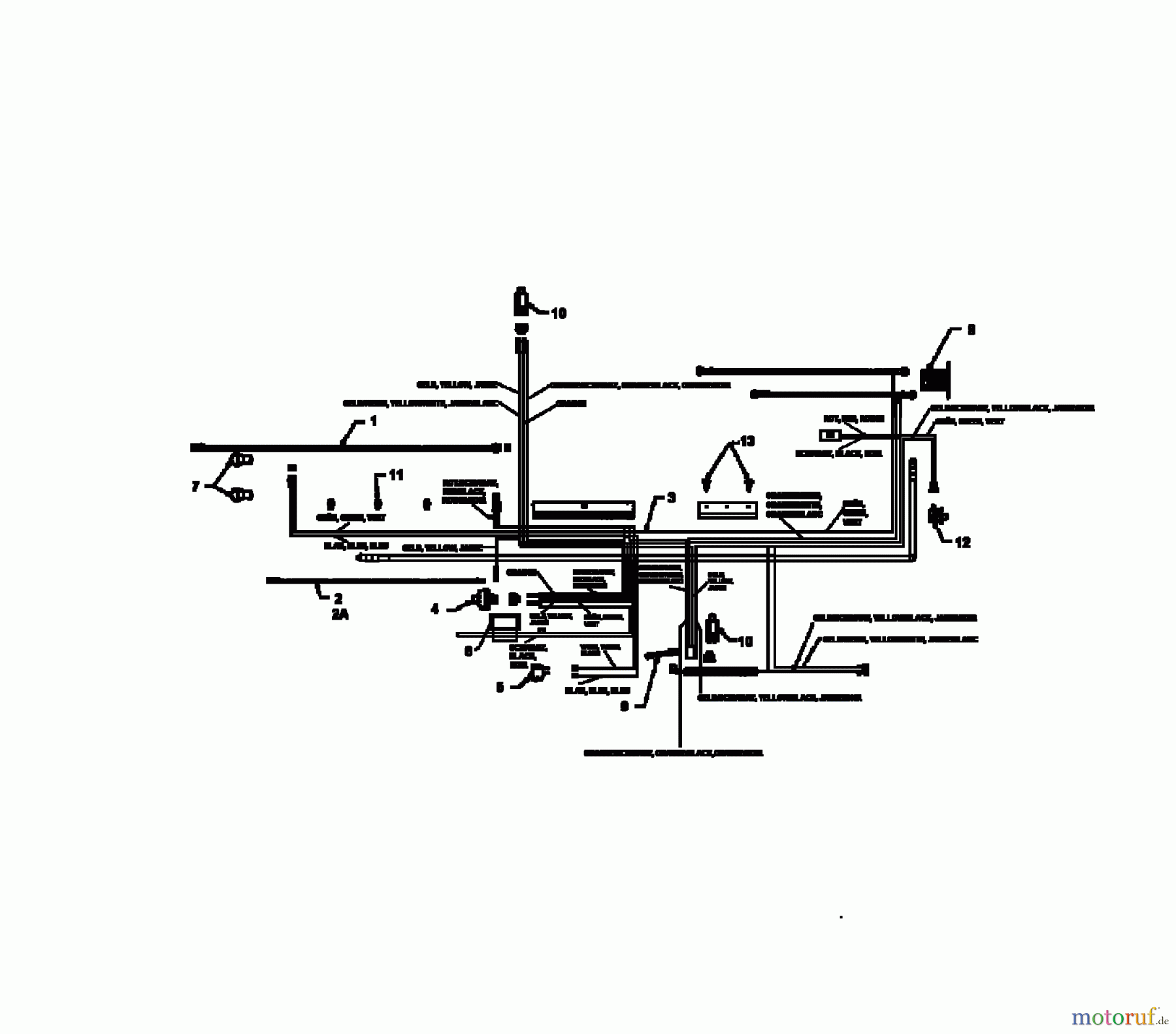  MTD Rasentraktoren E 125 13AL760N678  (1997) Schaltplan Vanguard