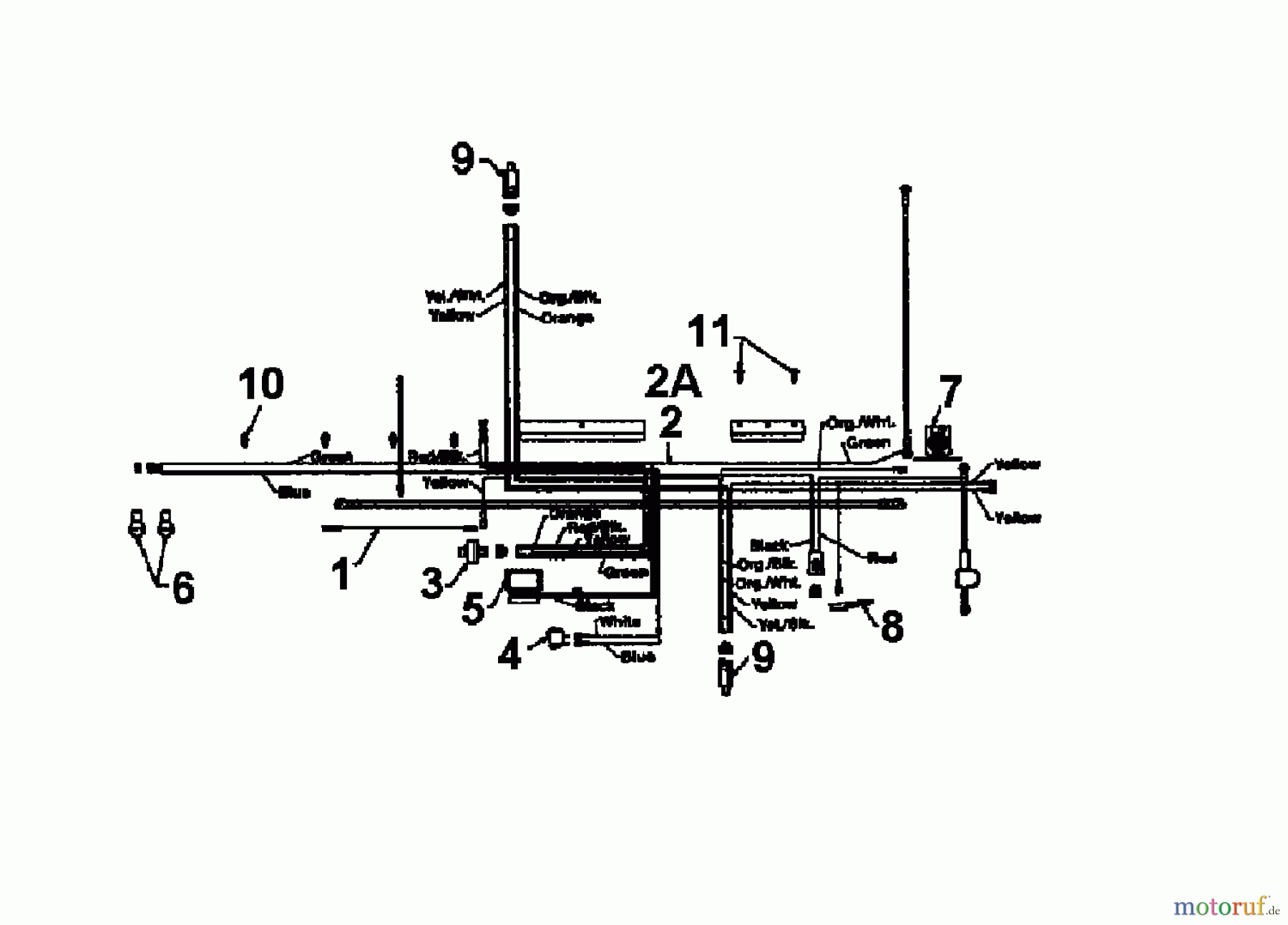 MTD Rasentraktoren B/160 13AT675G678  (1997] Schaltplan Einzylinder