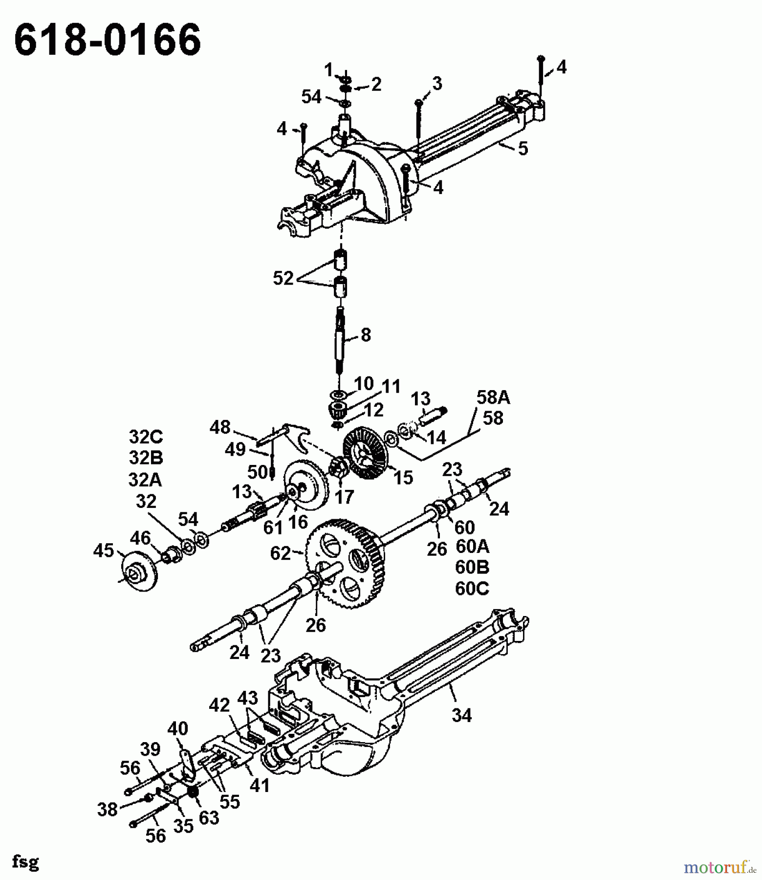  MTD Rasentraktoren L 450 E 135L450E678  (1995) Getriebe 618-0166