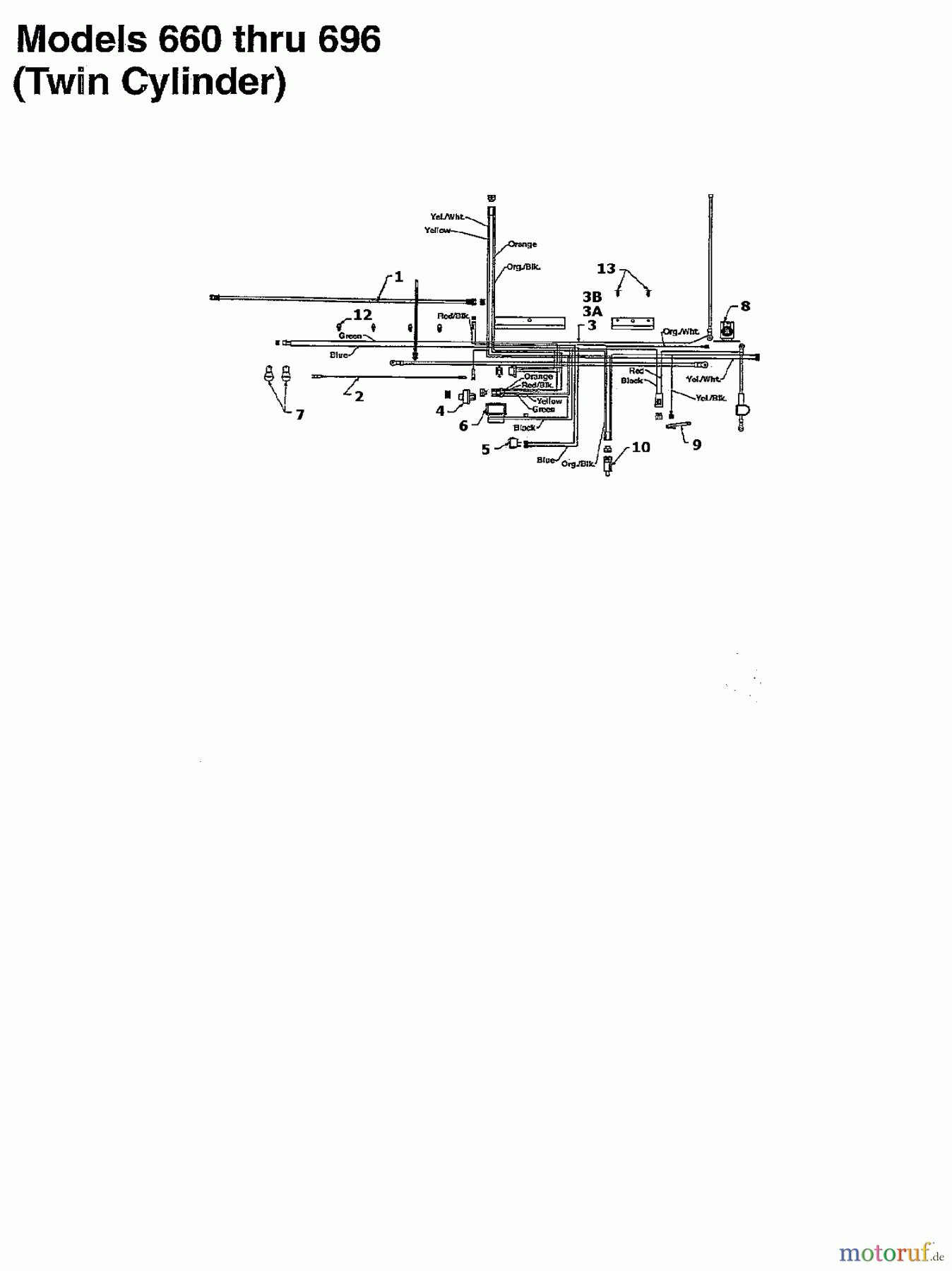  MTD Rasentraktoren B/160 13AT675G678  (1997] Schaltplan 2 Zylinder