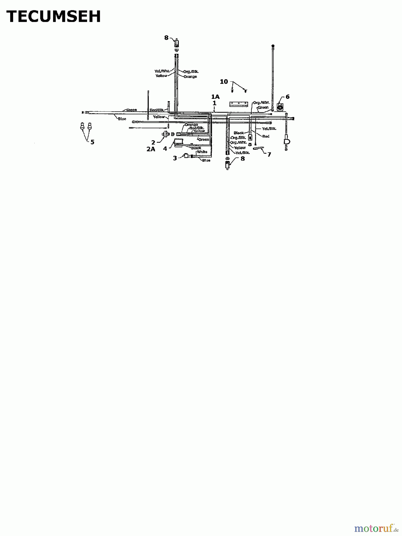  MTD Rasentraktoren H/165 13AO698G678  (2001) Schaltplan Tecumseh