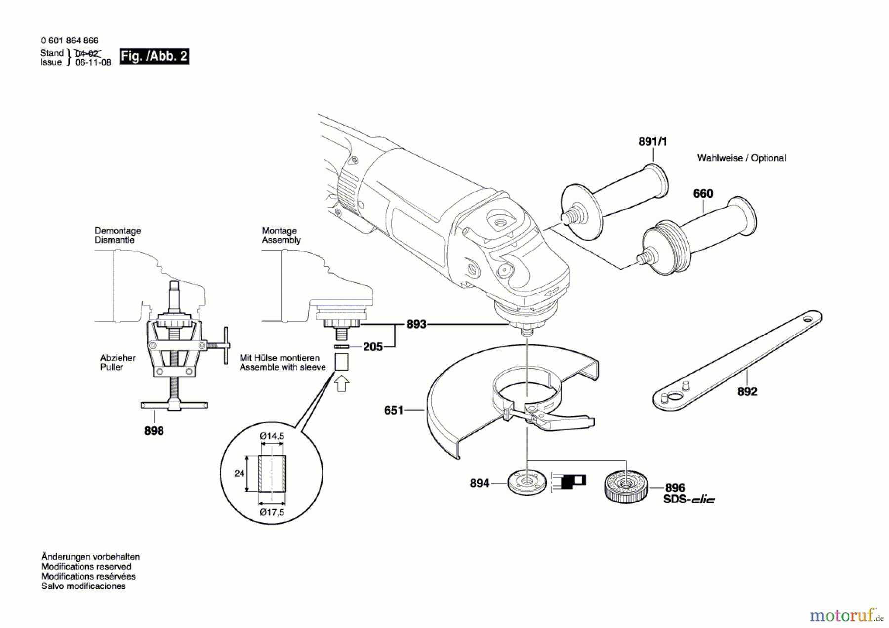  Bosch Werkzeug Winkelschleifer BTI-WKS 230 SE Seite 2