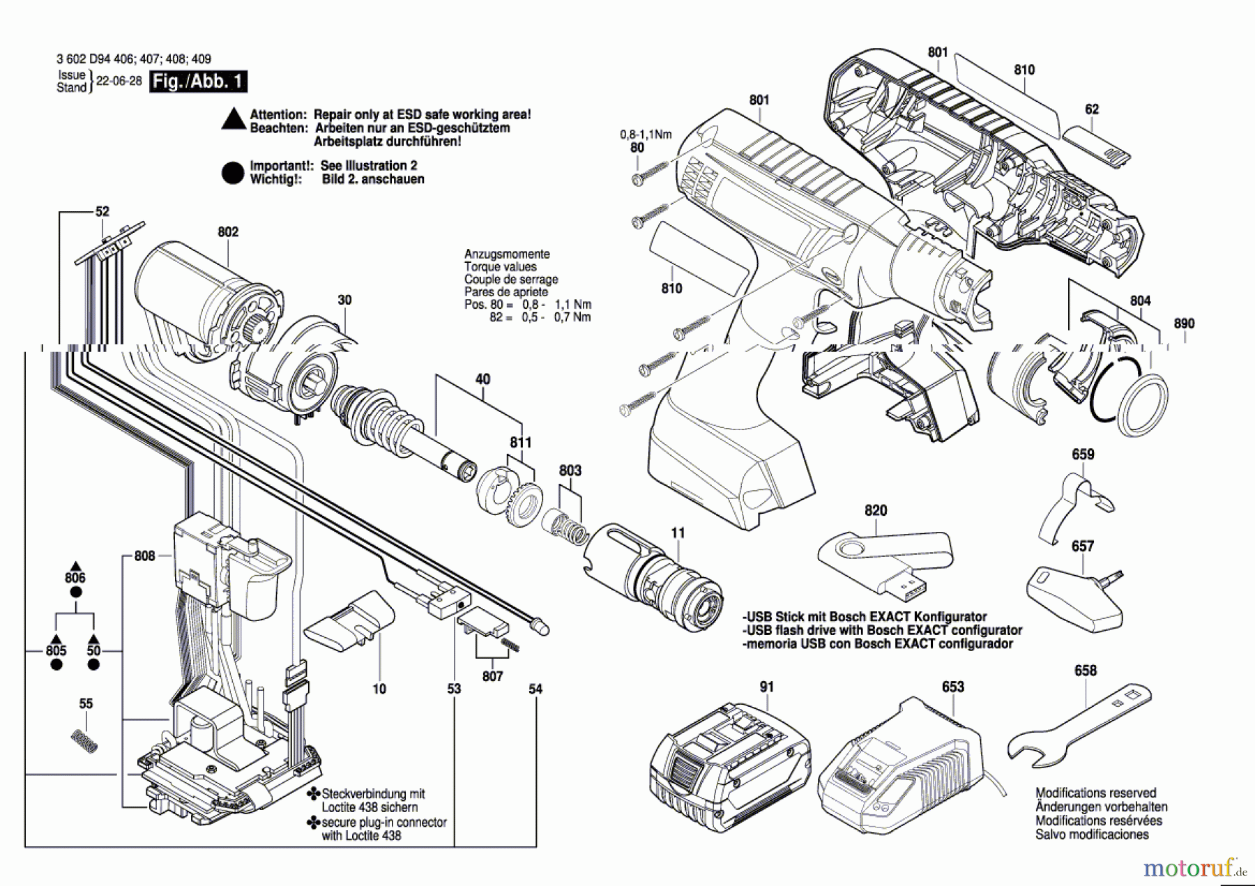  Bosch Akku Werkzeug Iw-Akku-Schrauber EXACT ION 8-1100 WK Seite 1
