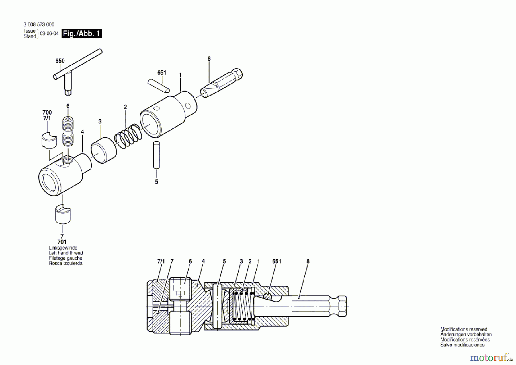  Bosch Werkzeug Bohrfutter ---- Seite 1