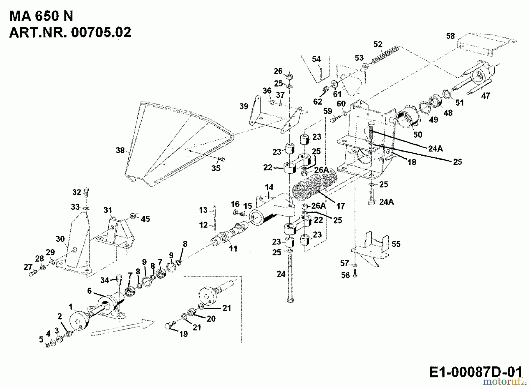  MTD Zubehör Zubehör Einachser Mähermittelantrieb MA 650 N für 550-750 00705.02  (1992) Grundgerät