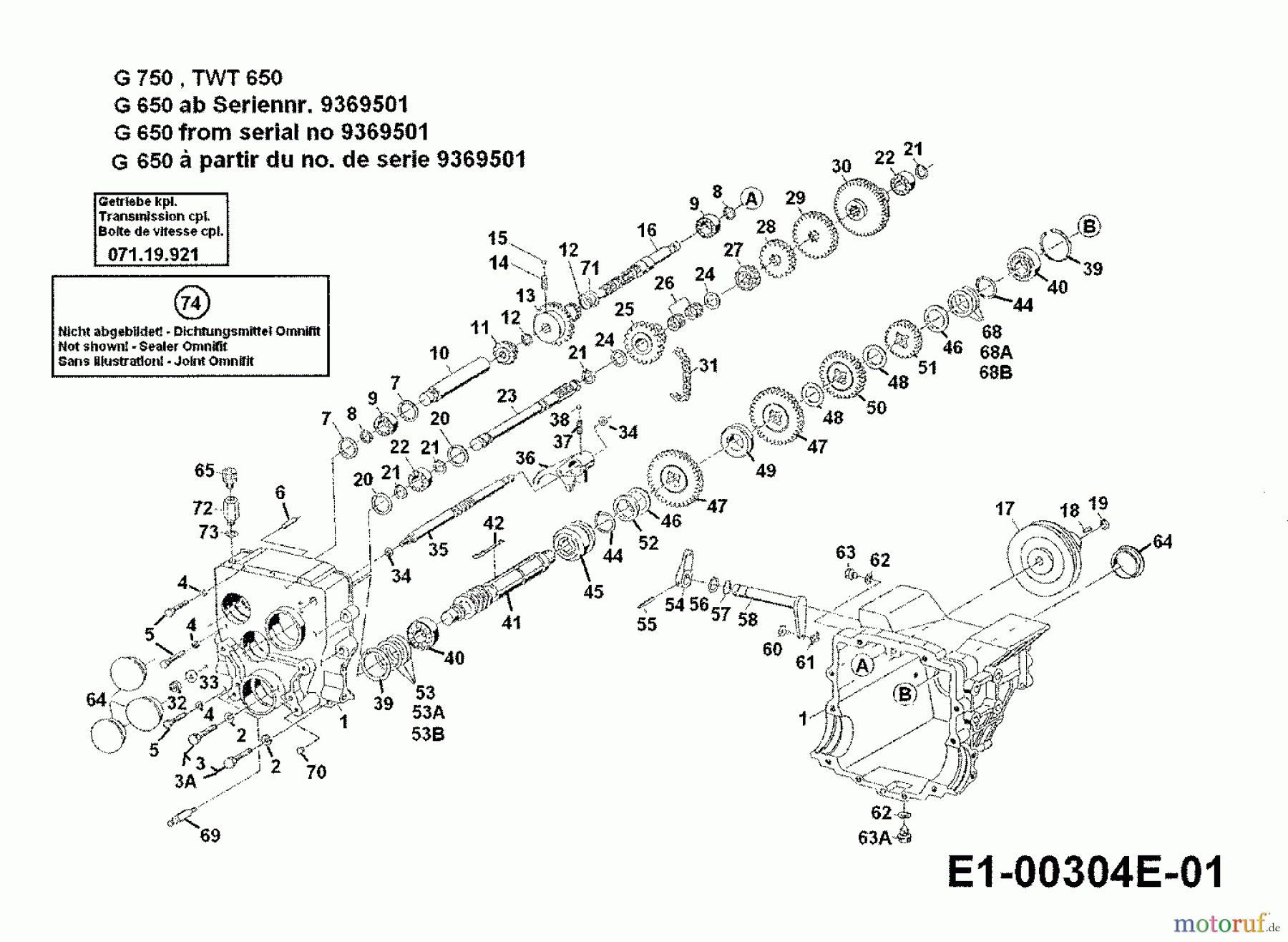  Gutbrod Einachser G 650 56A-650-604  (1998) Getriebe