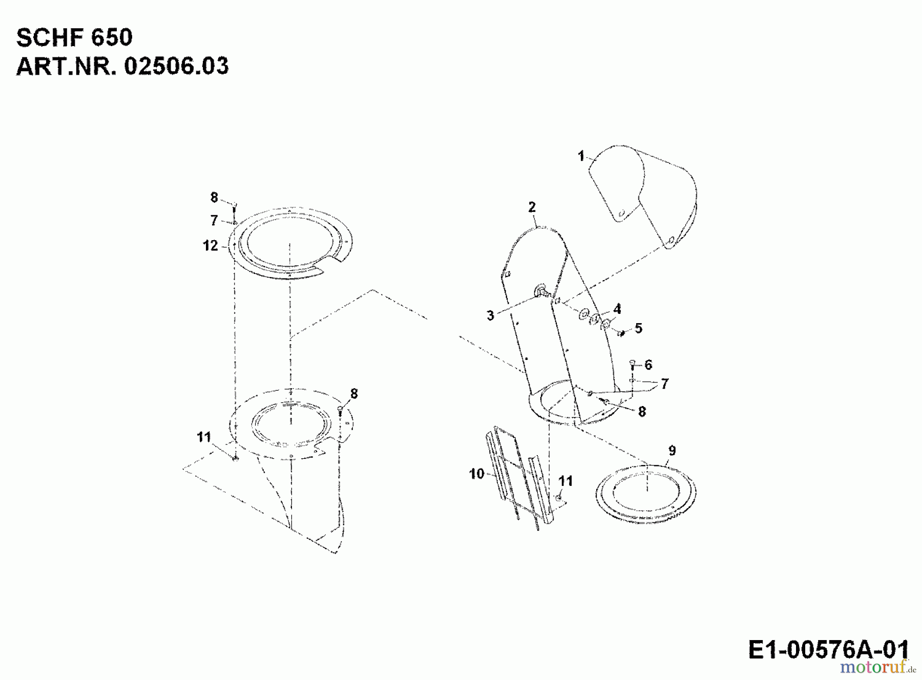  MTD Zubehör Zubehör Einachser Schneefräse SCHF 650 für 550-750 02506.03  (1995) Auswurfschacht