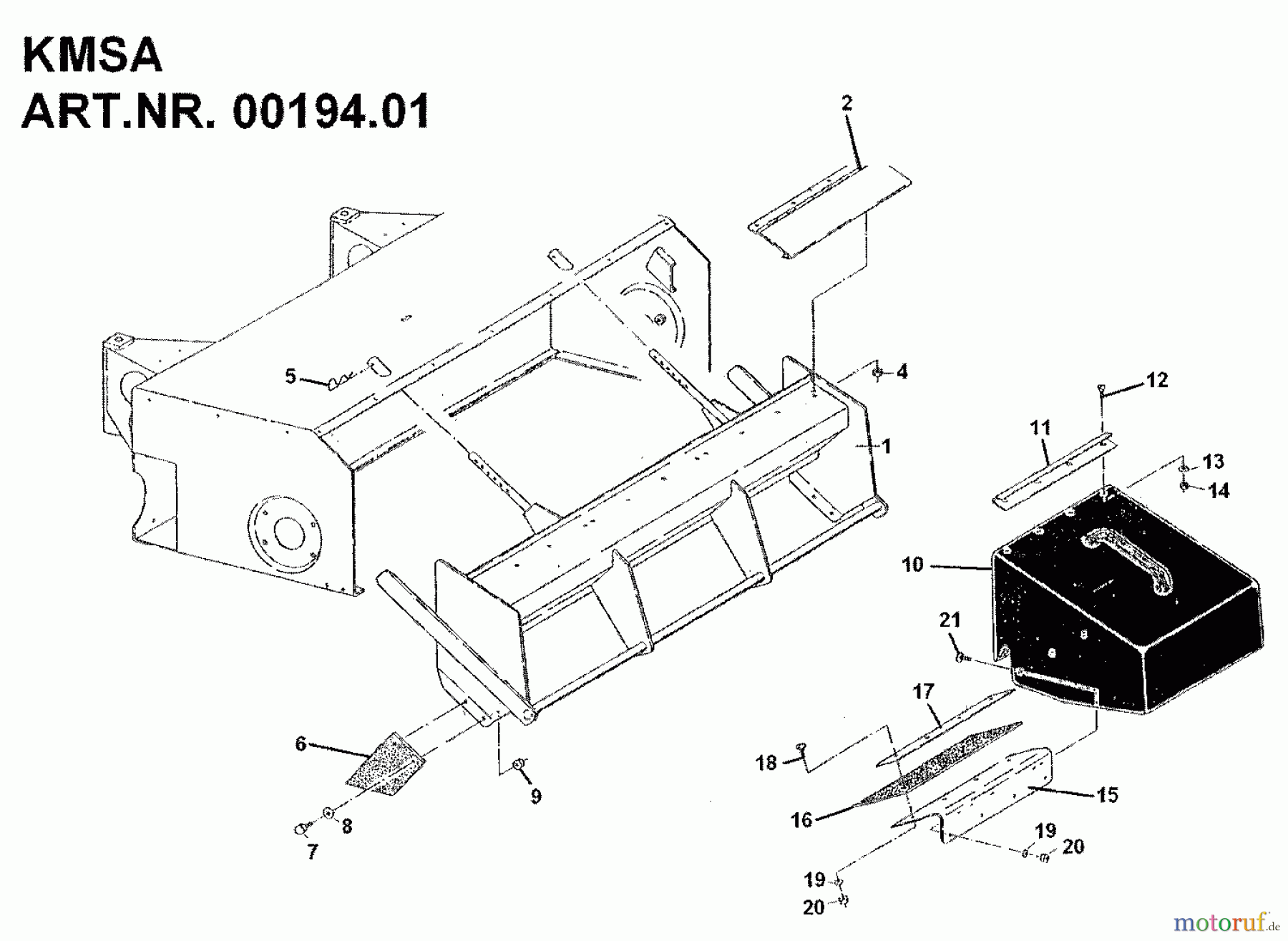  MTD Zubehör Zubehör Einachser Kehrgutbehälter KMSA für KM 650 S 00194.01  (1994) Grundgerät