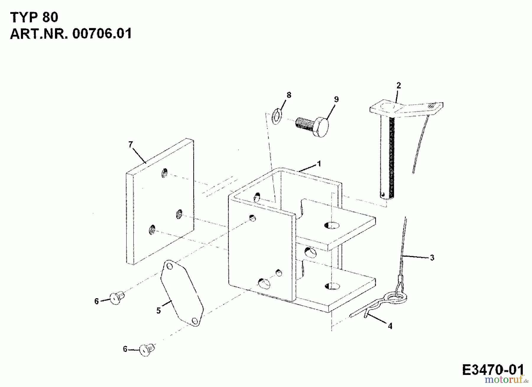  MTD Zubehör Zubehör Einachser Anhängekupplung TYP 80 00706.01  (1994) Grundgerät