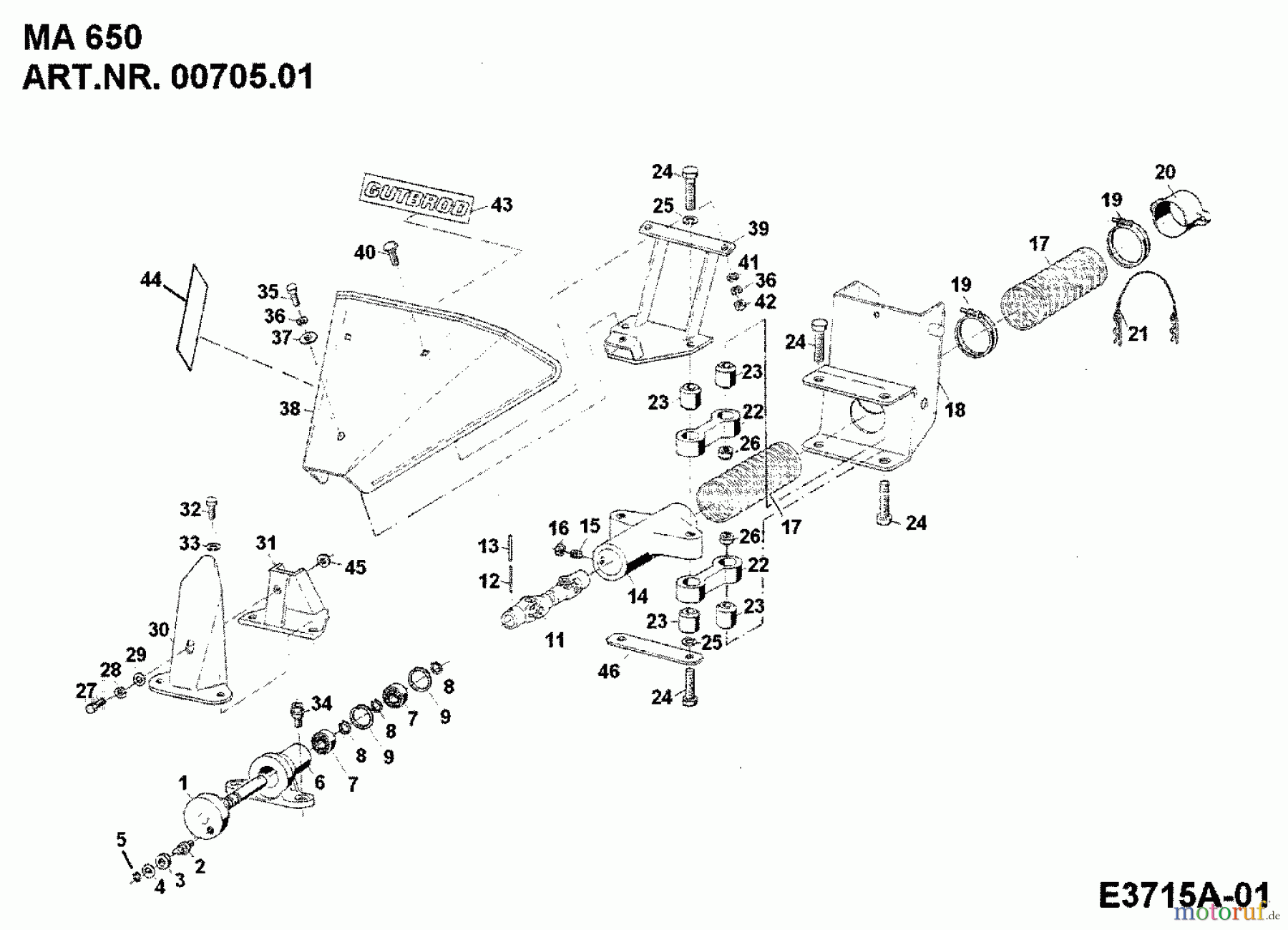  MTD Zubehör Zubehör Einachser Mähermittelantrieb MA 650 für 550-750 00705.01  (1989) Grundgerät
