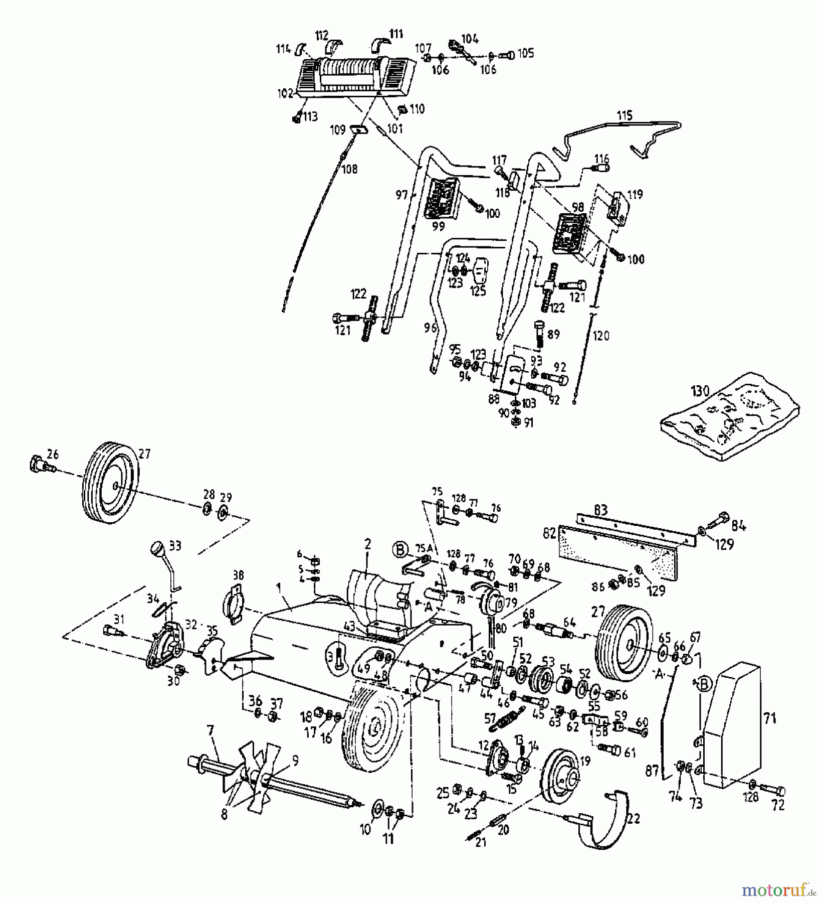  Gutbrod Motorvertikutierer MV 504 16APV06Y604  (1999) Grundgerät