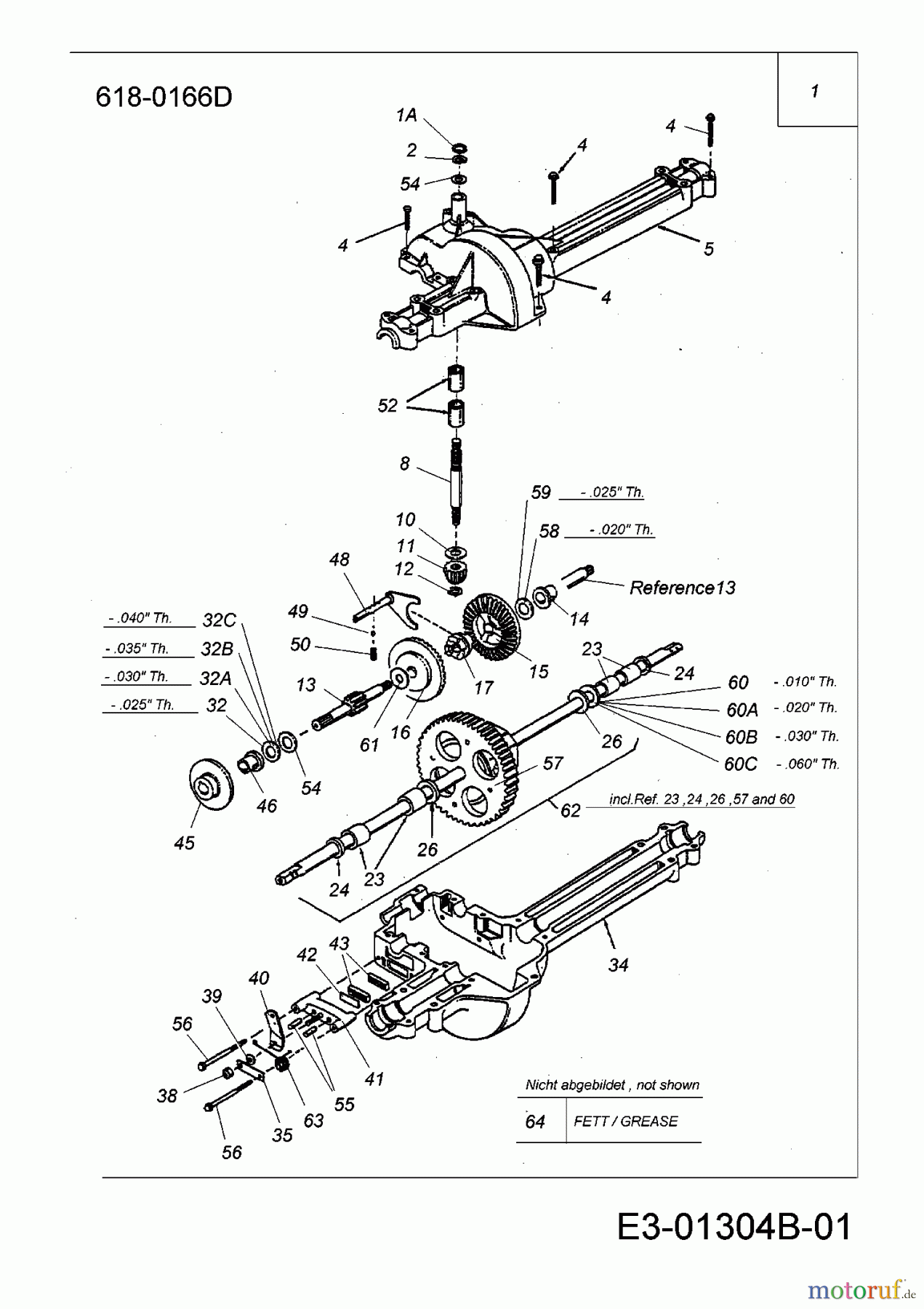  MTD Rasentraktoren JA 115 13AC478A678  (2001) Getriebe