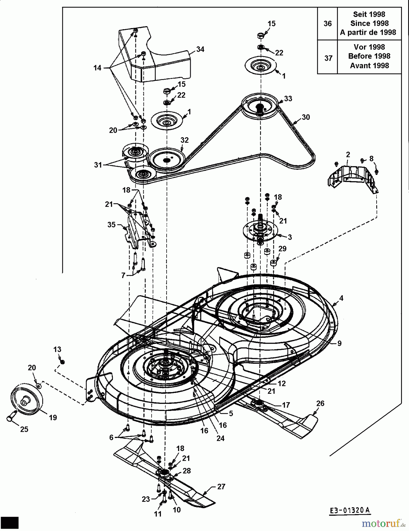  MTD Rasentraktoren E/160 13CD768N678  (1999) Mähwerk N (40