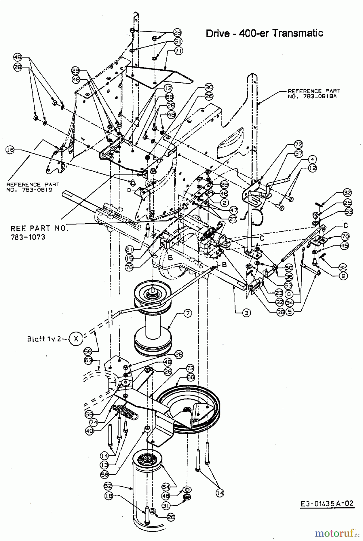  MTD ältere Modelle Rasentraktoren RH 155/92 B 13AA458E678  (2003) Fahrantrieb