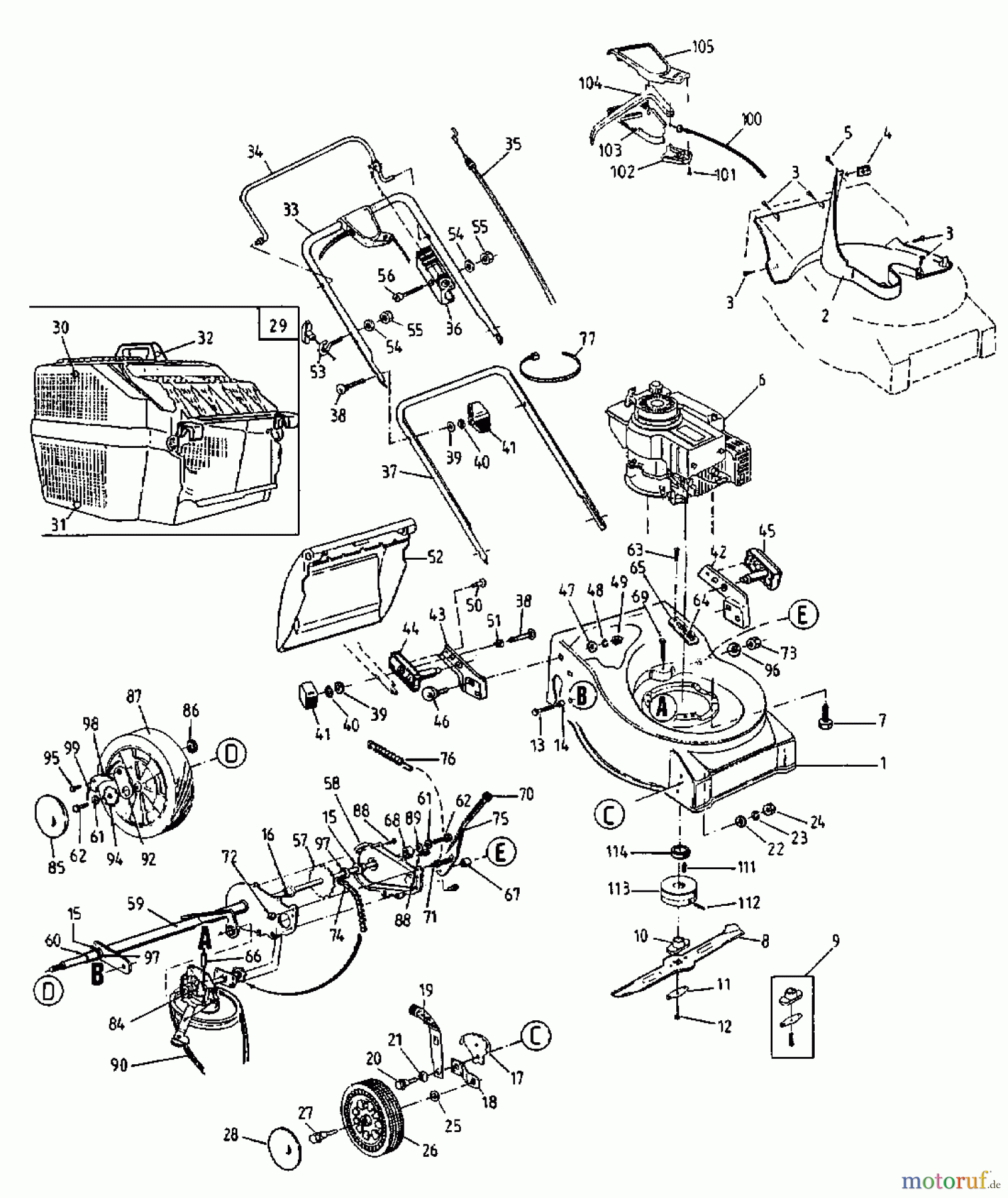  MTD Motormäher mit Antrieb 46 SP 12C-685Z602  (2000) Grundgerät