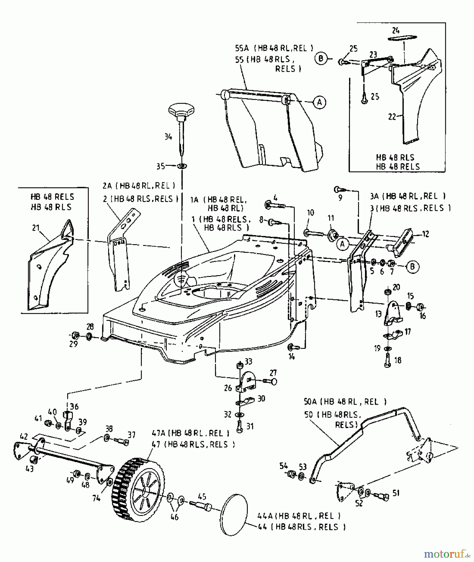  Gutbrod Motormäher mit Antrieb HB 48 RL 12C-T58V604  (2000) Grundgerät