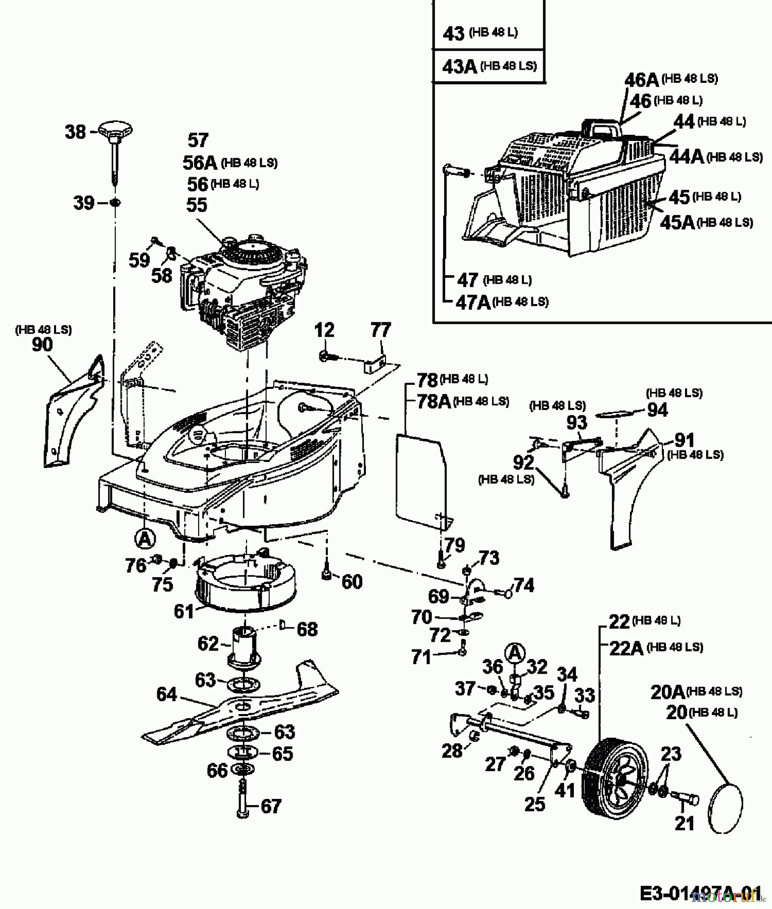 Gutbrod Motormäher HB 48 L 11B-T58V604  (2000) Grundgerät