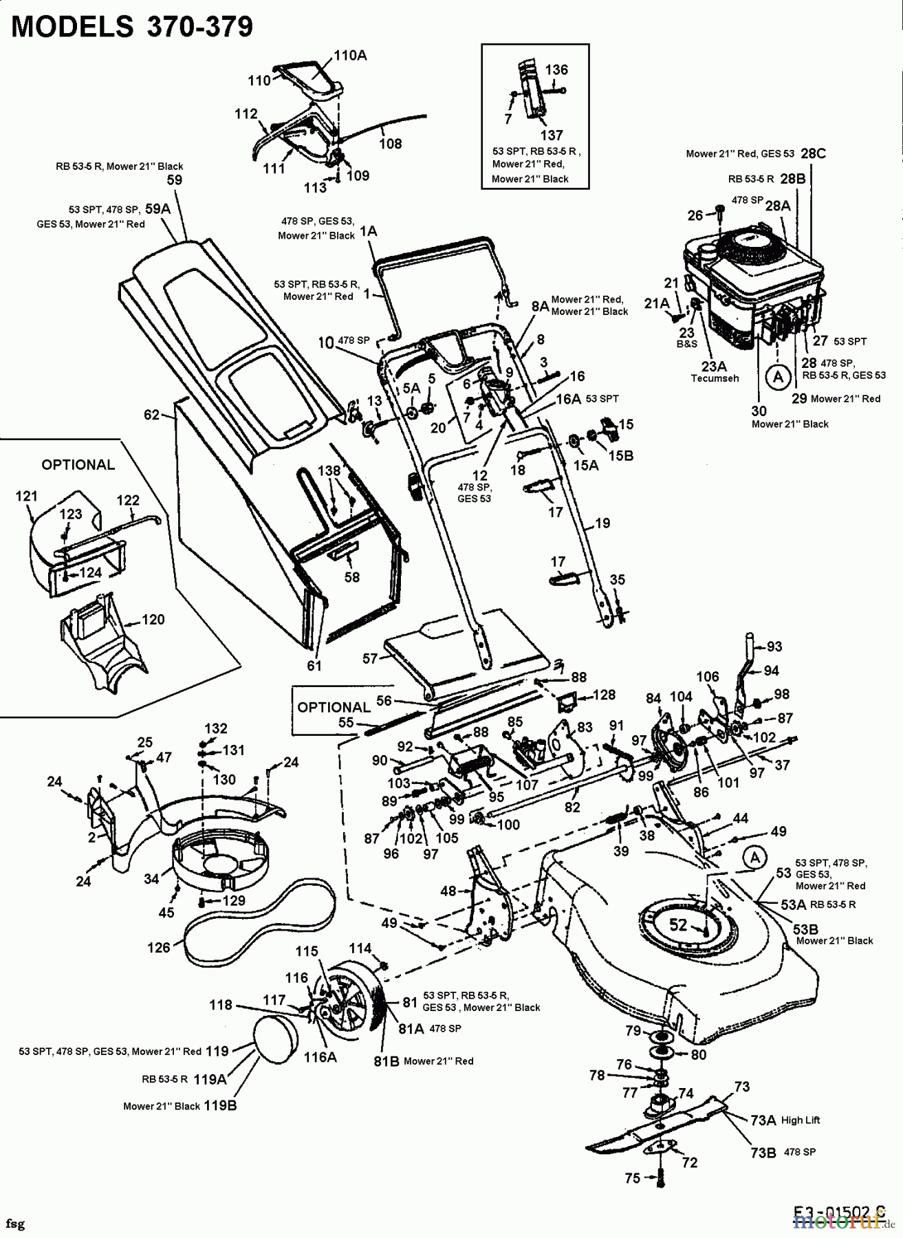  MTD Motormäher mit Antrieb GES 53 12A-378C678  (2002) Grundgerät