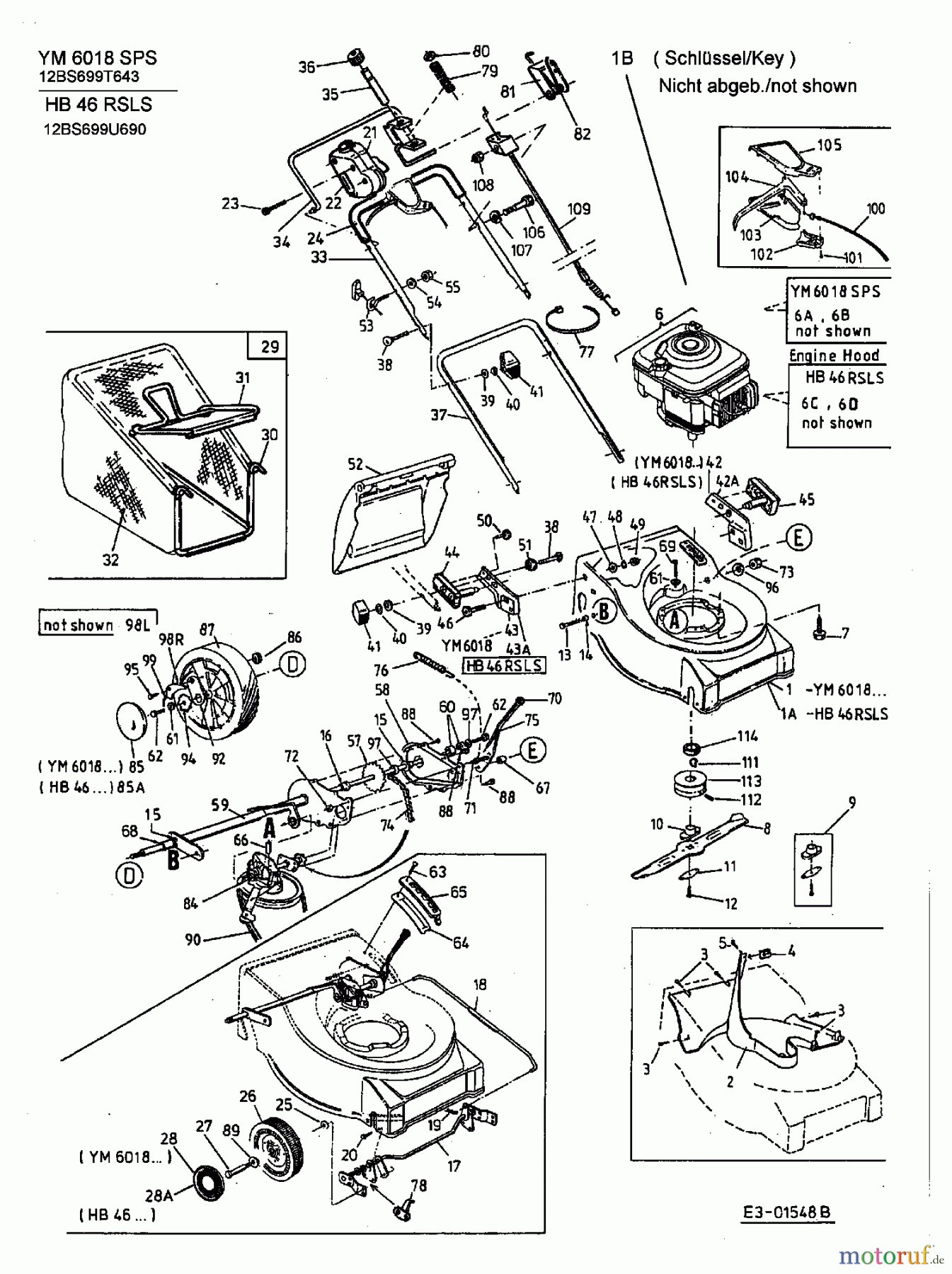  Gutbrod Motormäher mit Antrieb HB 46 RSLS 12BS699U690  (2002) Grundgerät