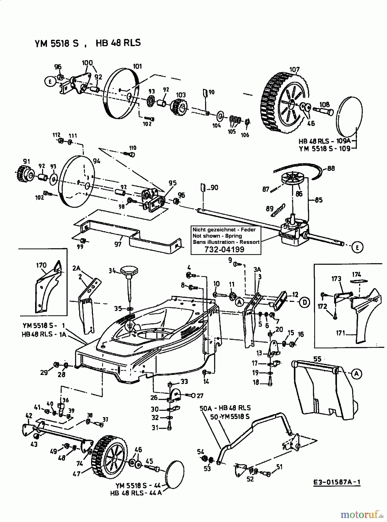  Gutbrod Motormäher mit Antrieb HB 48 RLS 12C-T78X690  (2001) Grundgerät