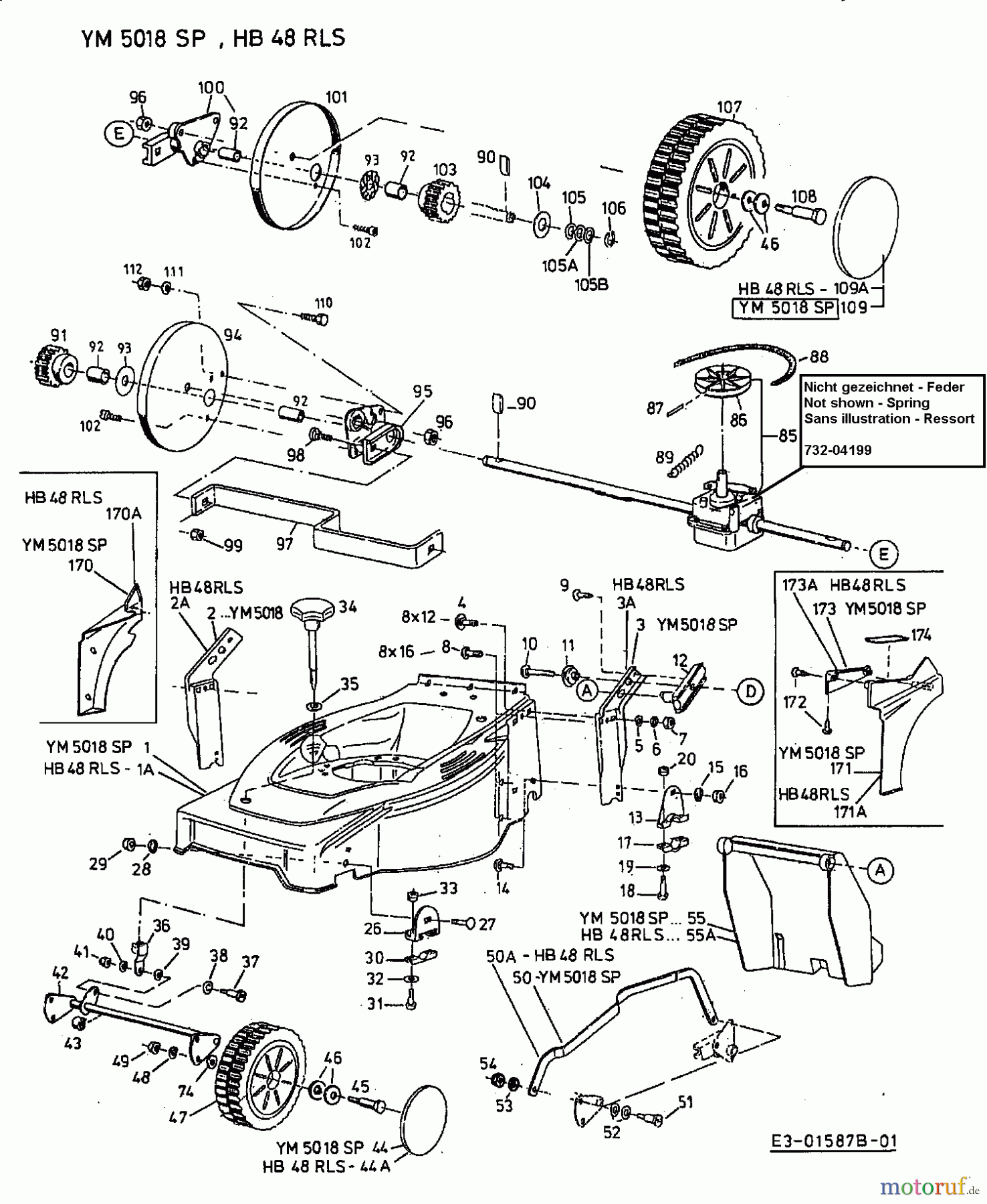  Gutbrod Motormäher mit Antrieb HB 48 RLS 12C-T78X690  (2002) Grundgerät