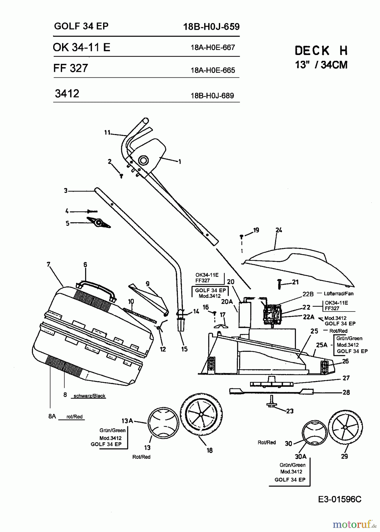  Golf Elektromäher 34 EP 18B-H0J-659  (2004) Grundgerät