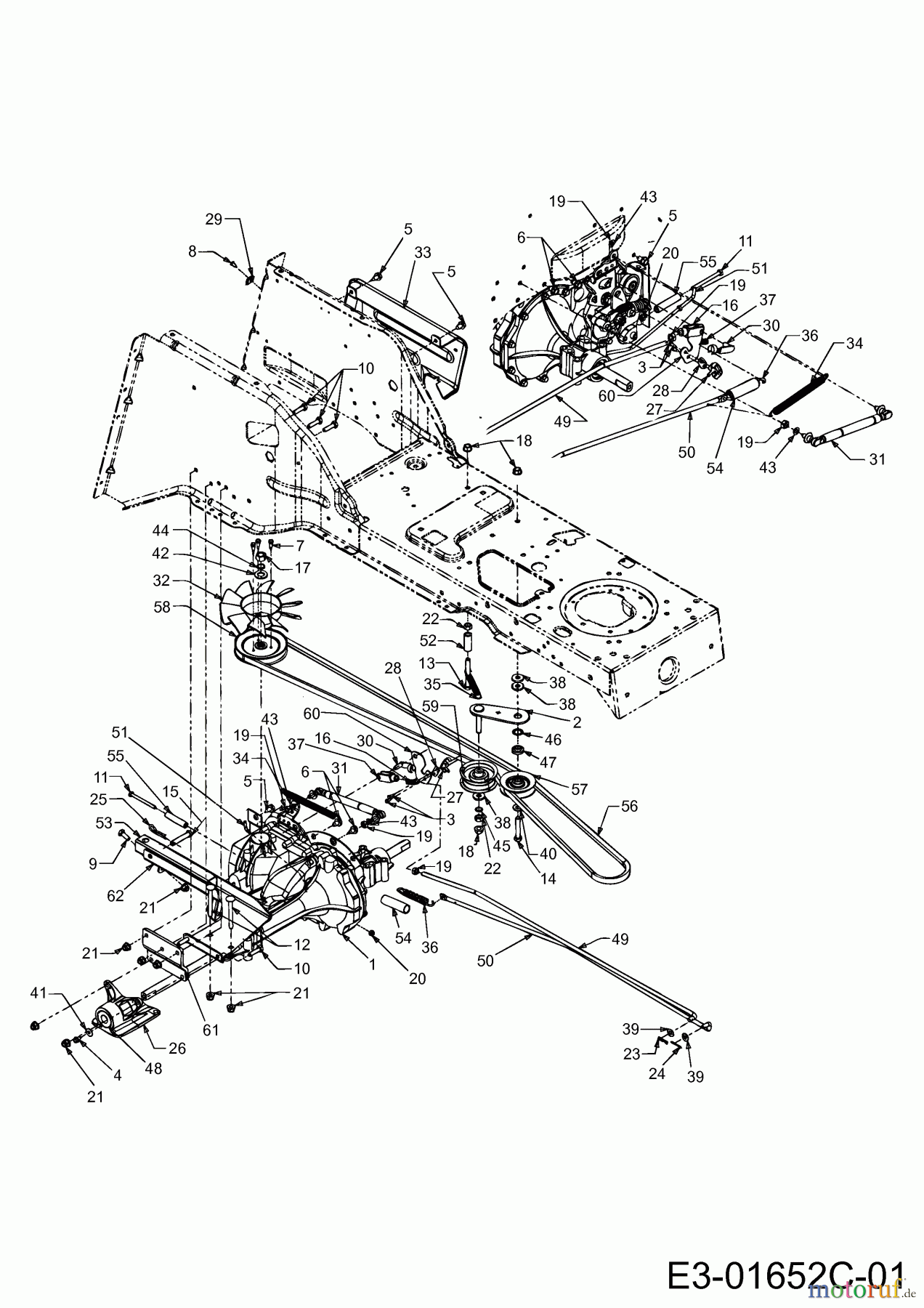  MTD Rasentraktoren SN 155 H 13AP518N678  (2002) Fahrantrieb