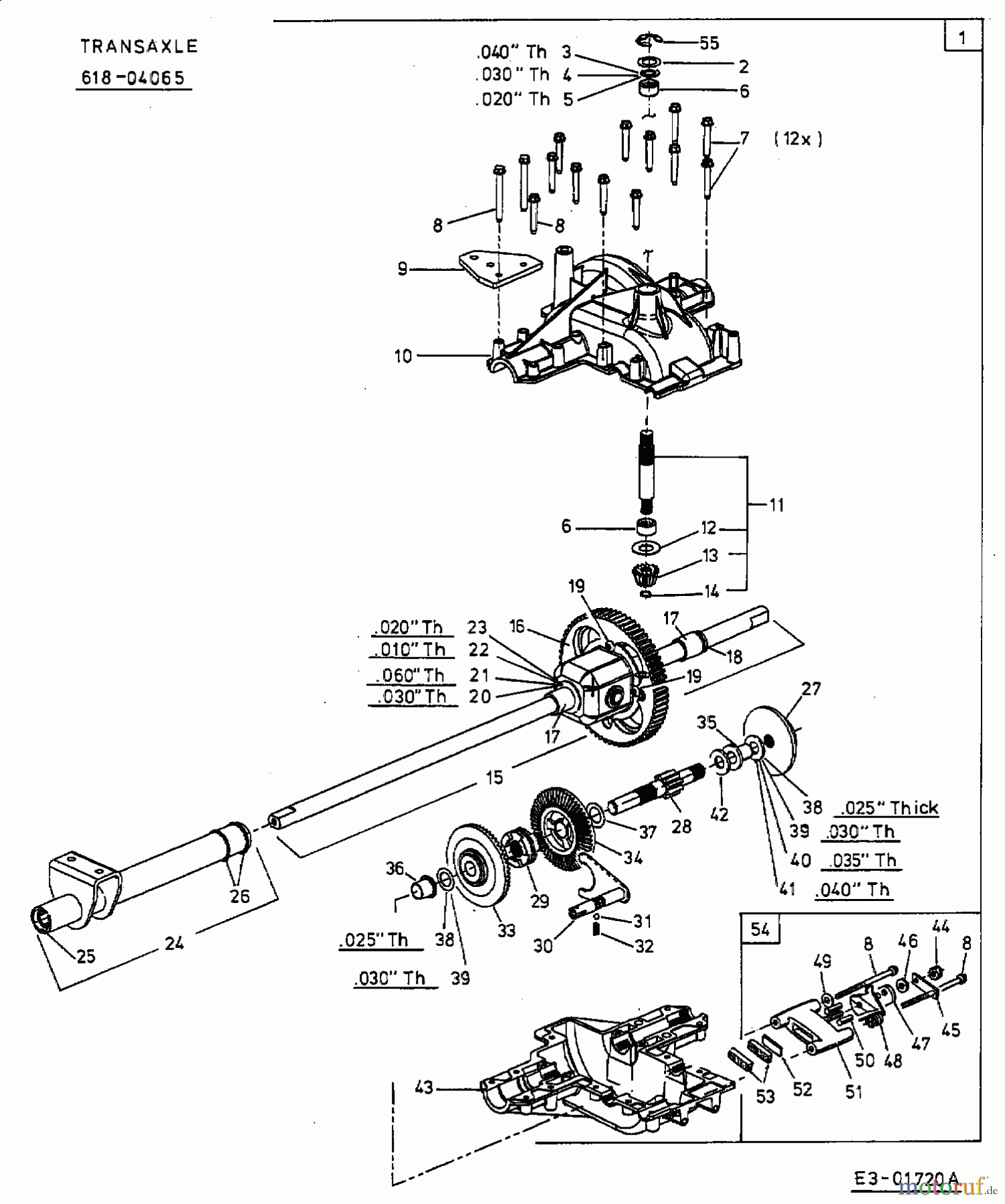  MTD Rasentraktoren RH 180/105 B 13AT488N676  (2004) Getriebe
