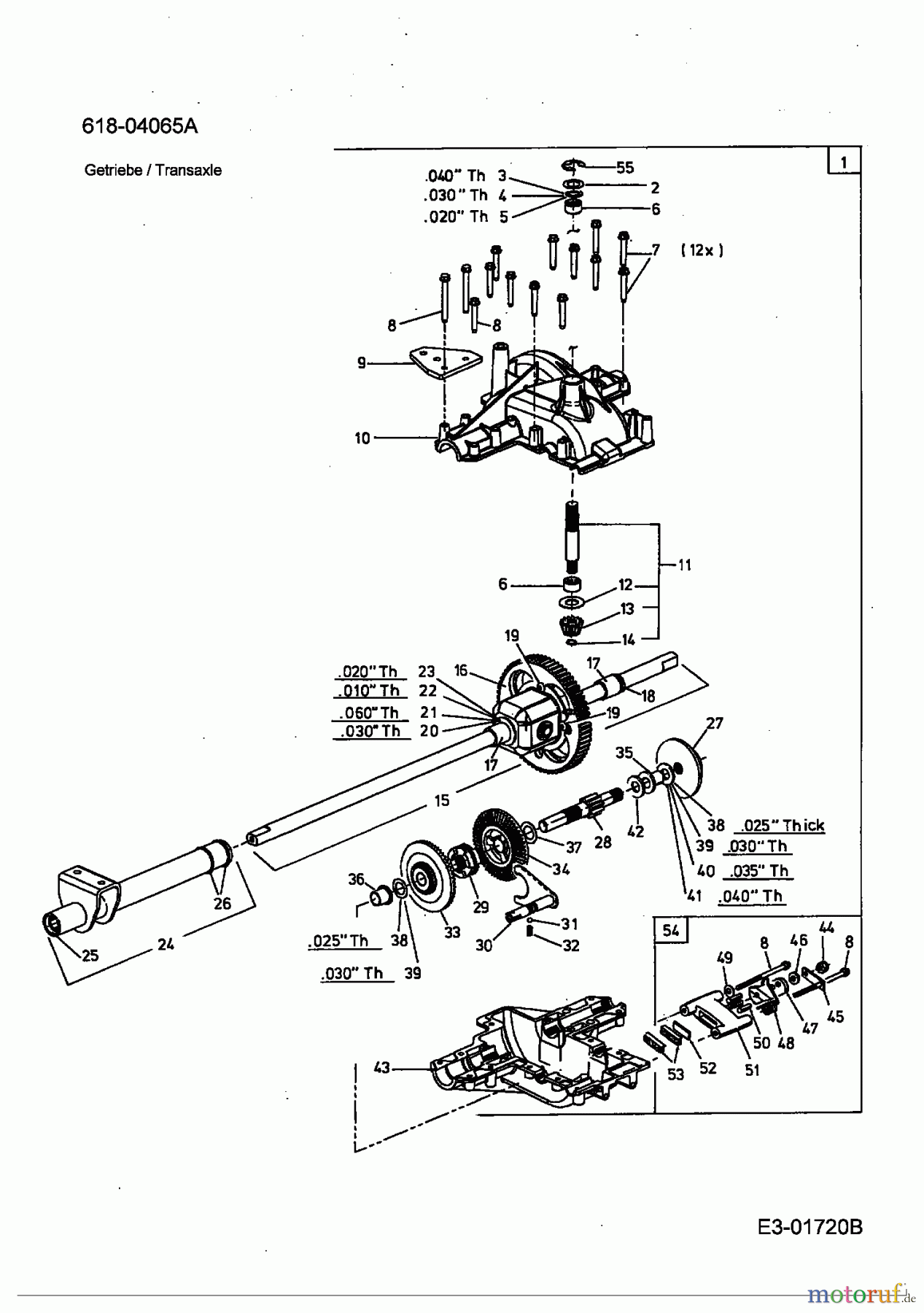  MTD ältere Modelle Rasentraktoren SN 135 A 13AA508N678  (2002) Getriebe