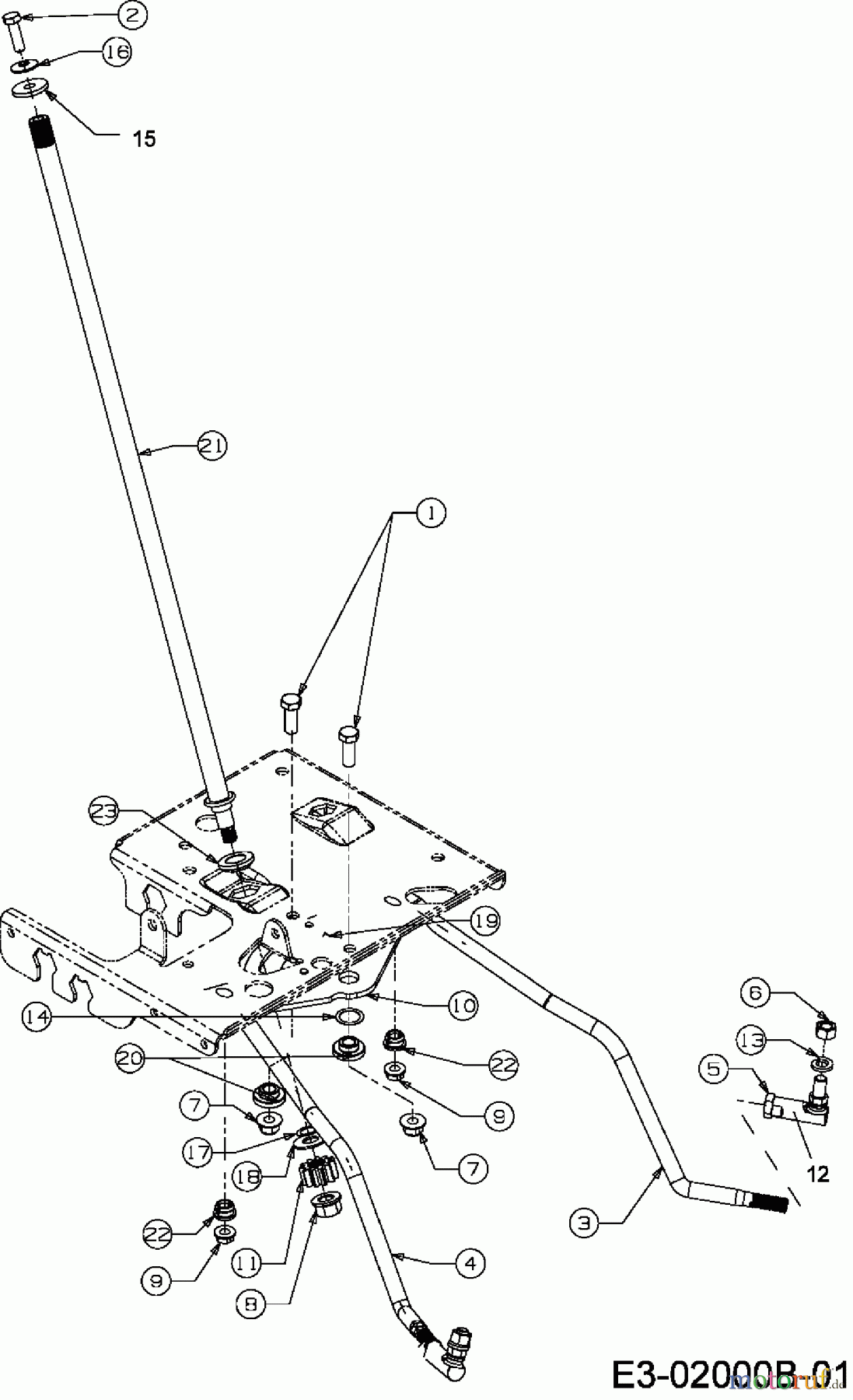  MTD Rasentraktoren RH 170/105 H 13AW493N676  (2007) Lenkung