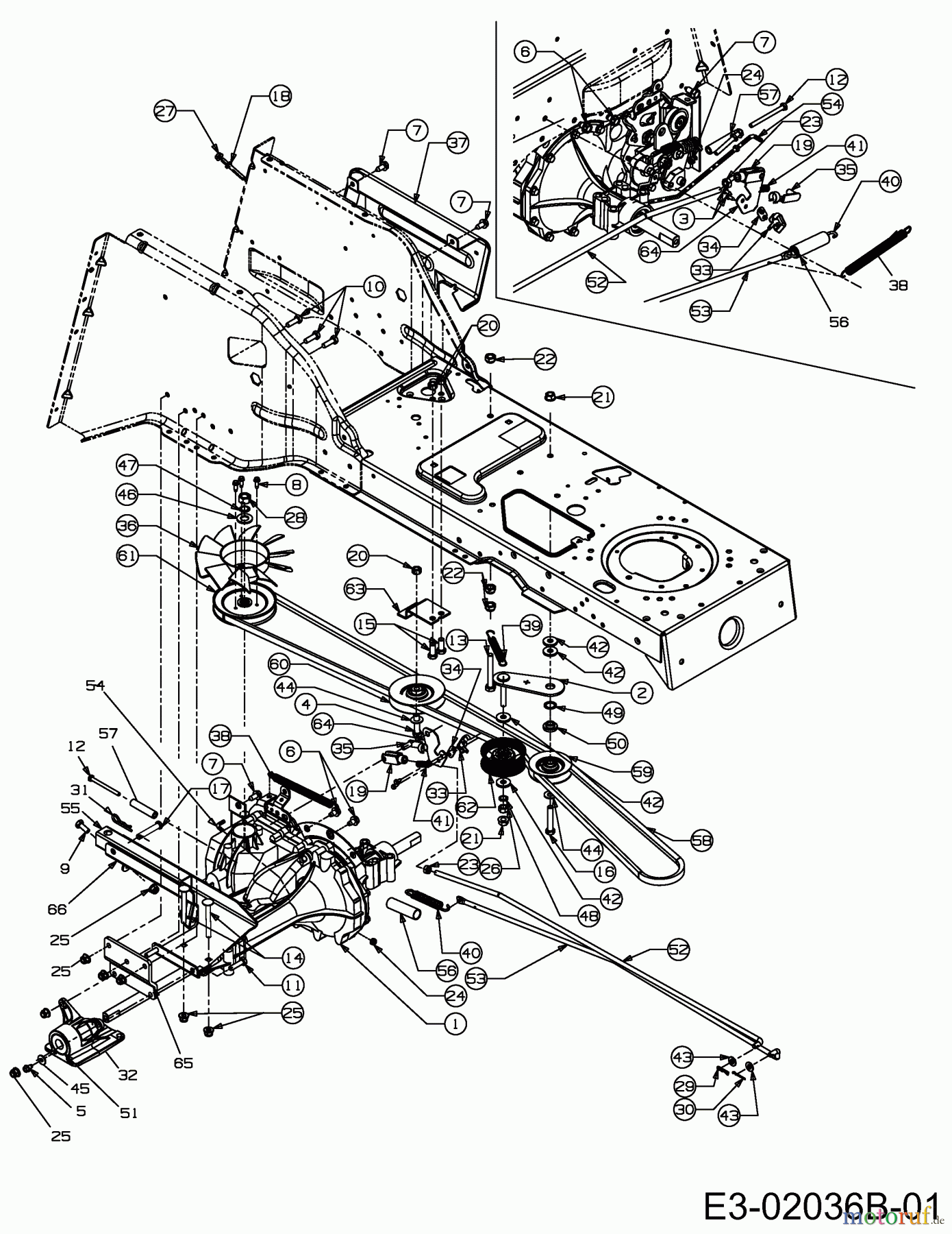  MTD Rasentraktoren JN 150 H 13AM498N678  (2005) Fahrantrieb