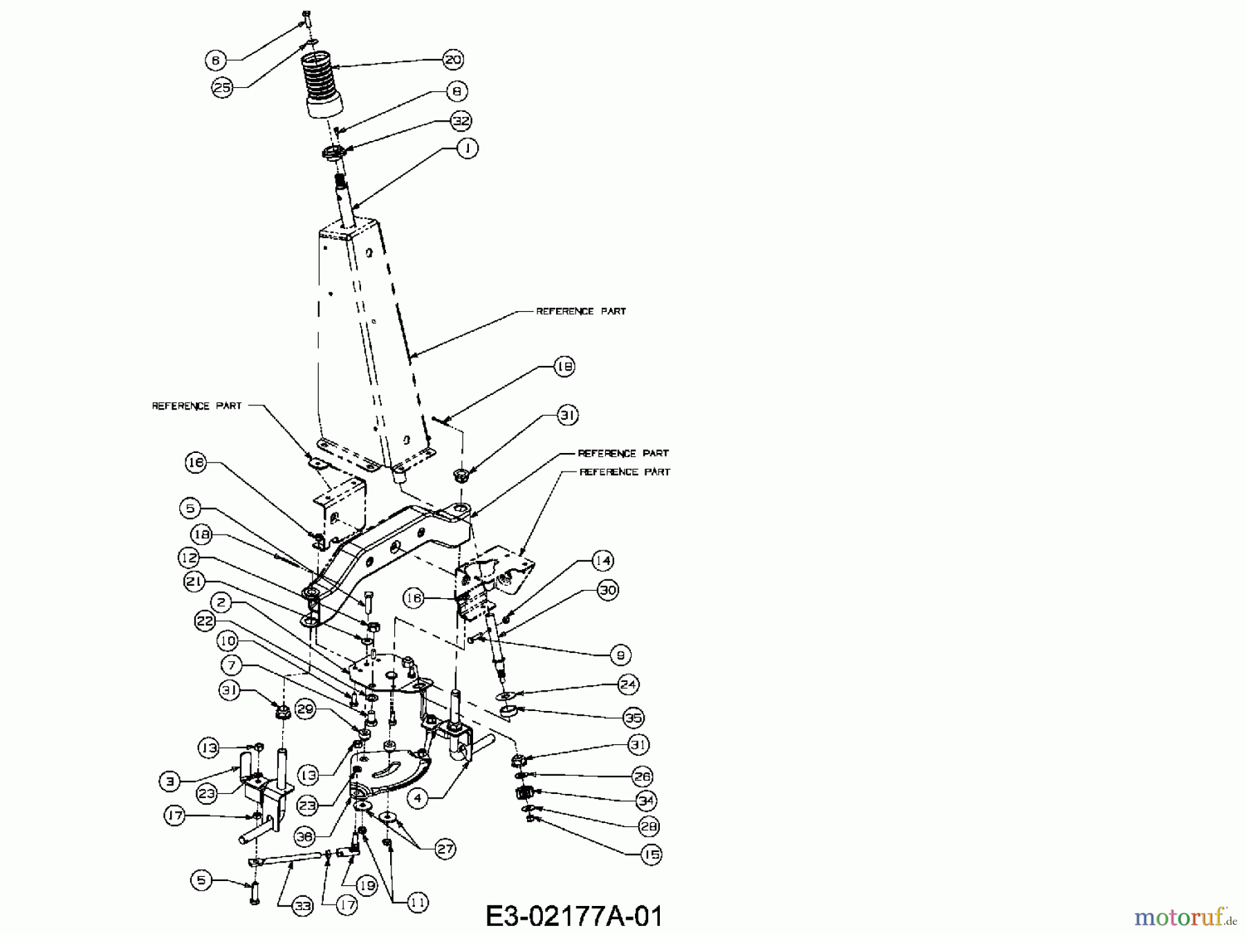  MTD Rasentraktoren Pinto 13B6064-600  (2004) Lenkung