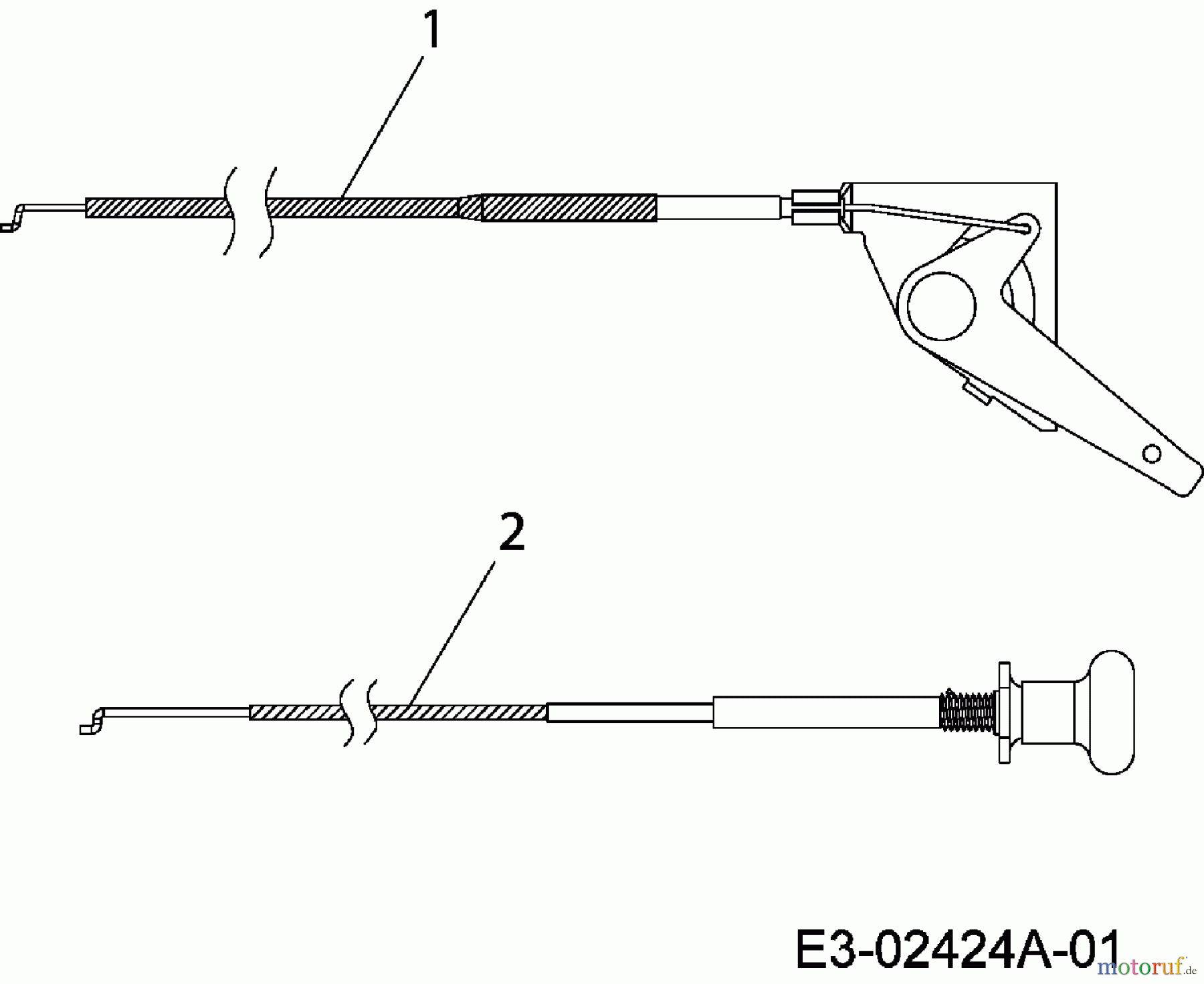  Gutbrod Rasentraktoren SLX 107 SH 13AO51GG690  (2009) Choke- und Gaszug