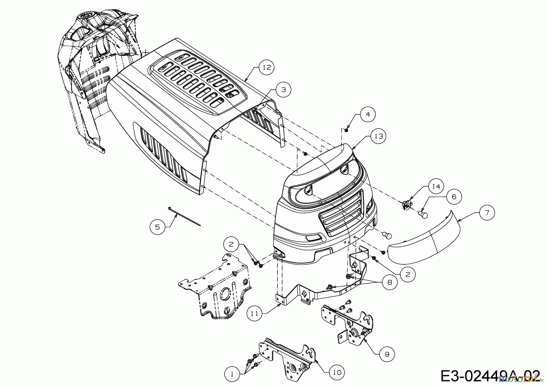  MTD Rasentraktoren 17.5/42 13AN775S308  (2017) Motorhaube 5-Style