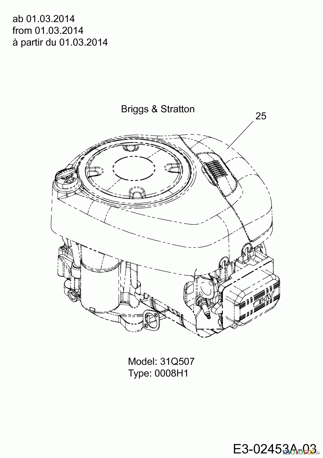  Colombia Rasentraktoren PX 150 B 92 H 13HM71GE646  (2014) Motor Briggs & Stratton ab 01.03.2014