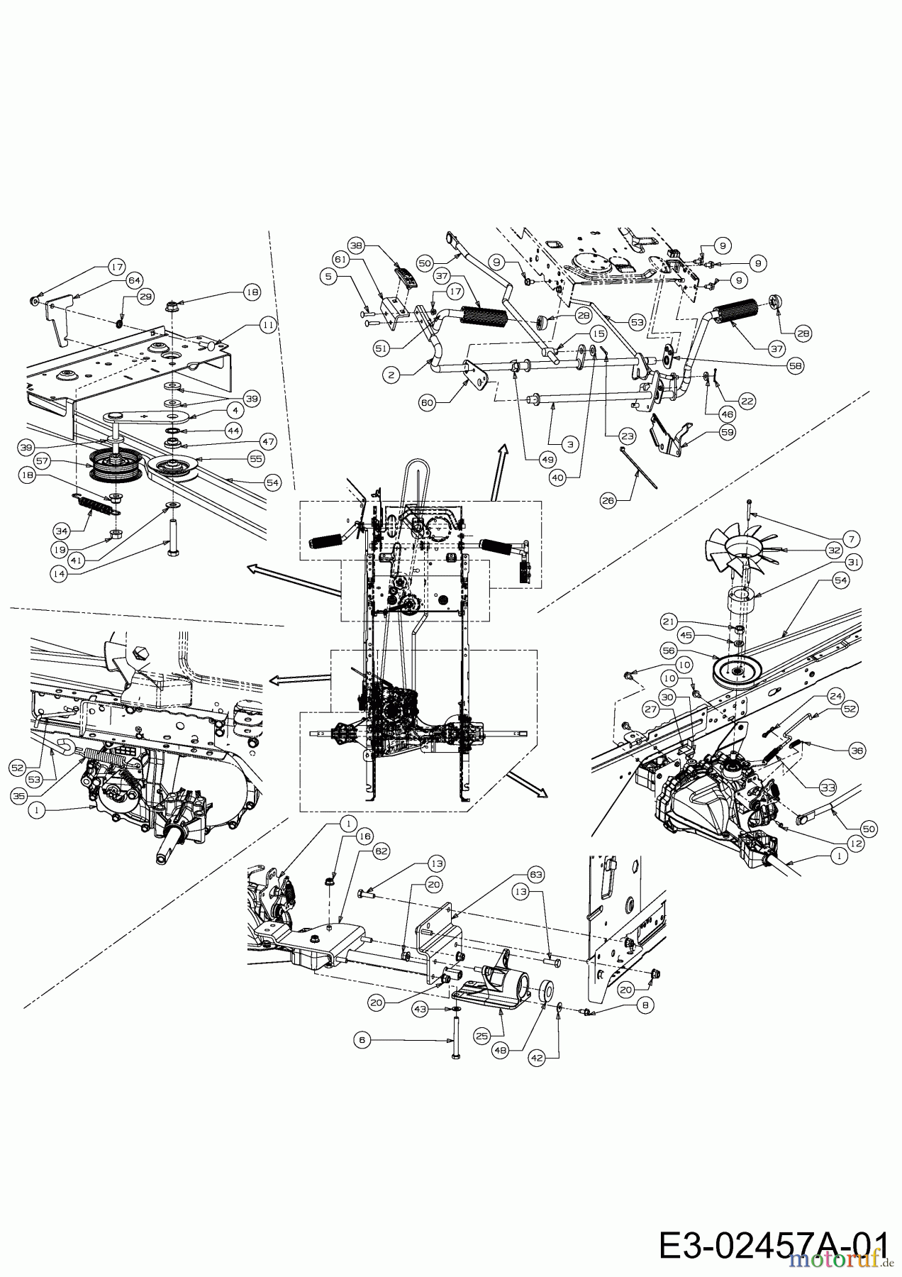  Cub Cadet Rasentraktoren CC 714 HA 13H271DA603  (2014) Fahrantrieb